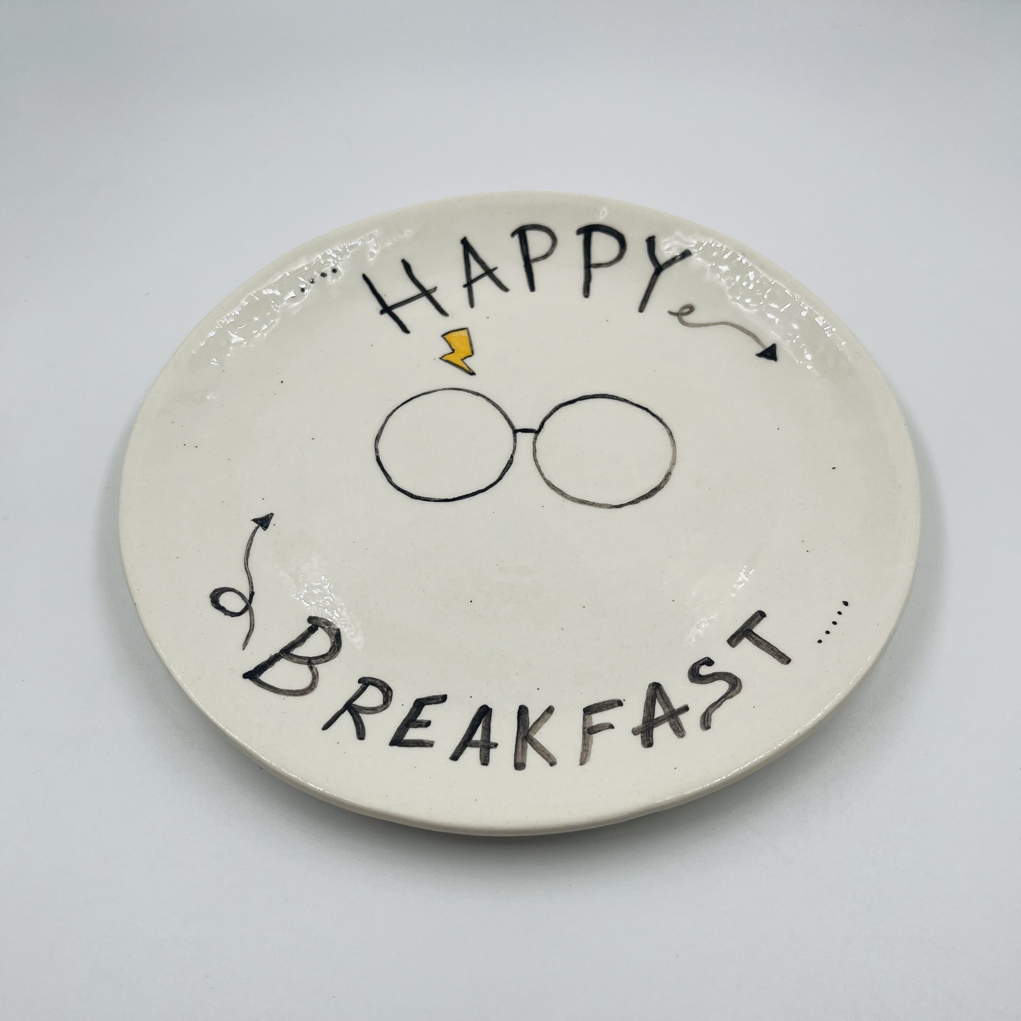 My - My, Ceramics, Handmade, Plate, Harry Potter, Breakfast, Longpost, Needlework without process