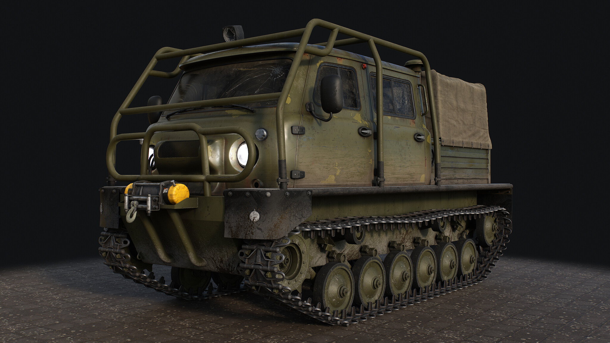 Loaf all-terrain vehicle - My, 3D modeling, 3D graphics, Render, 3DS max, Longpost