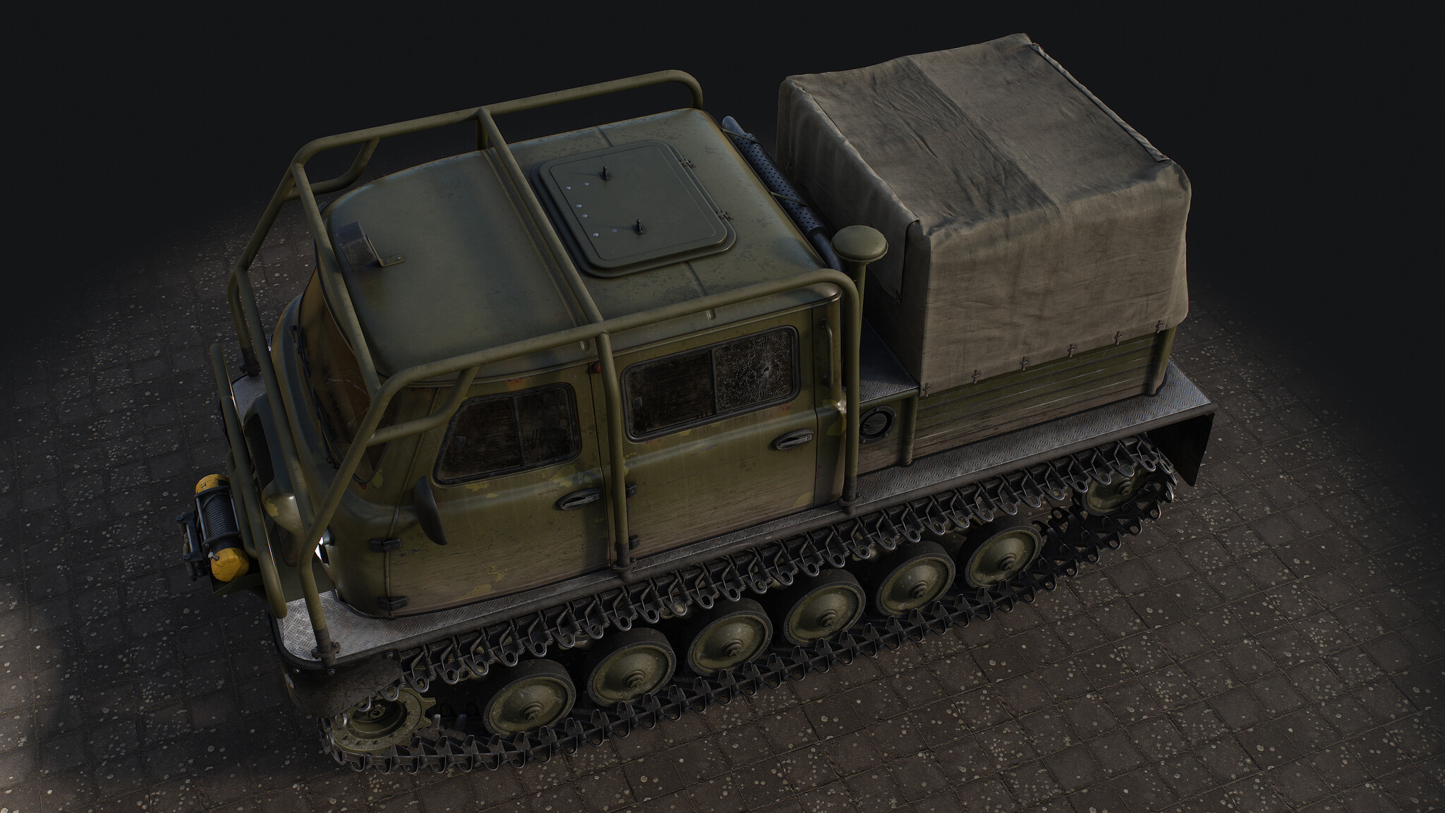 Loaf all-terrain vehicle - My, 3D modeling, 3D graphics, Render, 3DS max, Longpost