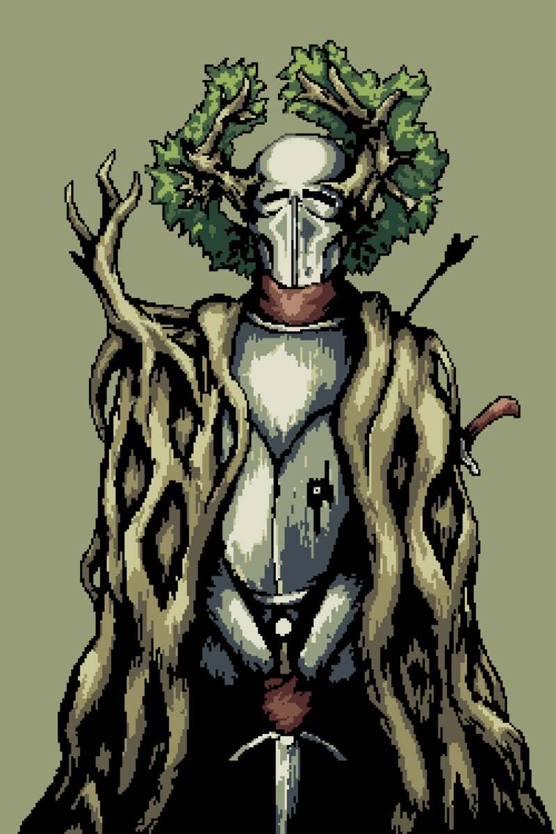 Knight of Nature - My, Pixel Art, 2D, Gamedev, Digital drawing, Knights, Character Creation, Art, Digital, Characters (edit)