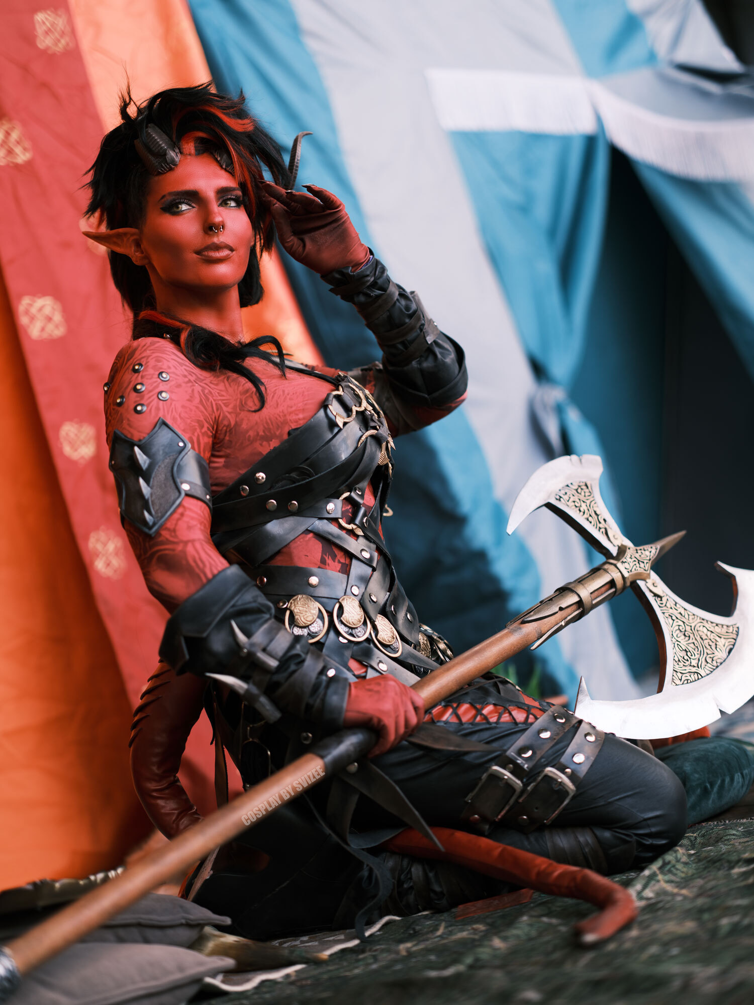 Cosplay Karlach from Baldur's Gate 3 - My, Cosplay, Sewing, Longpost, The photo