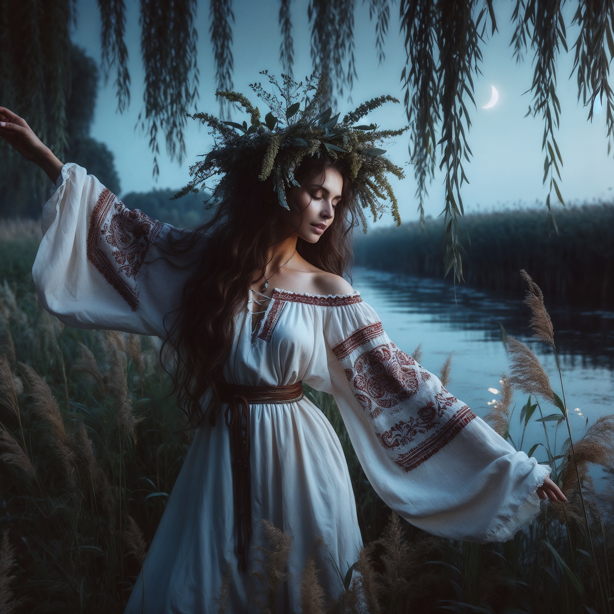 Visual - Neural network art, Illustrations, Art, Lady, Dall-e, Folklore, Video, Youtube, Longpost