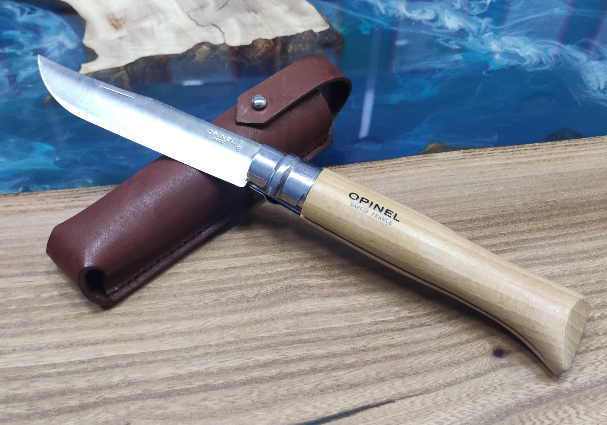 Ножны для opinel 12. Рукоблудство - Моё, Рукоделие, Нож, Ножны, Кожа натуральная, Длиннопост, Рукоделие без процесса