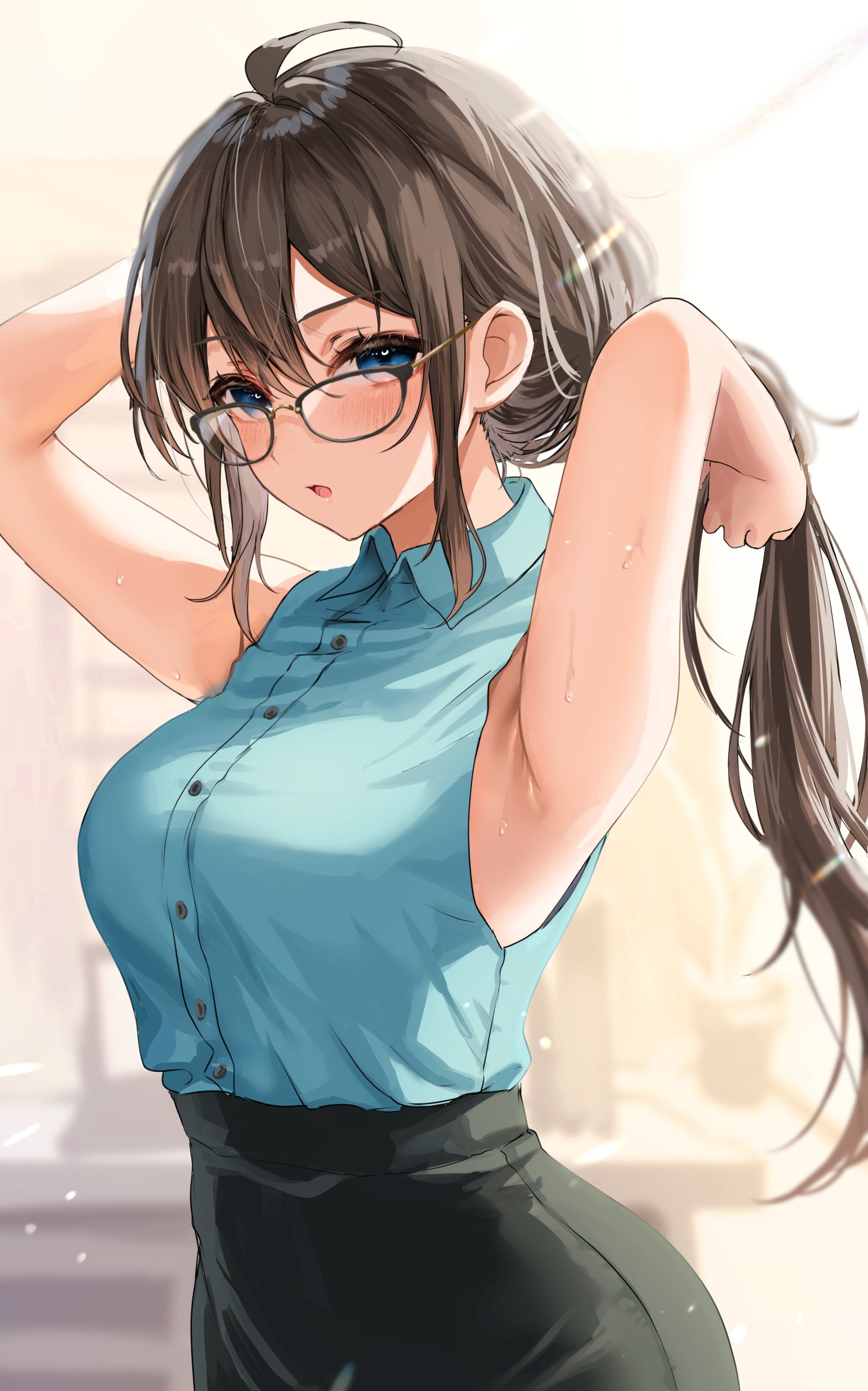 By Yufou - Anime art, Original character, Anime, Girls, Glasses, Yufou