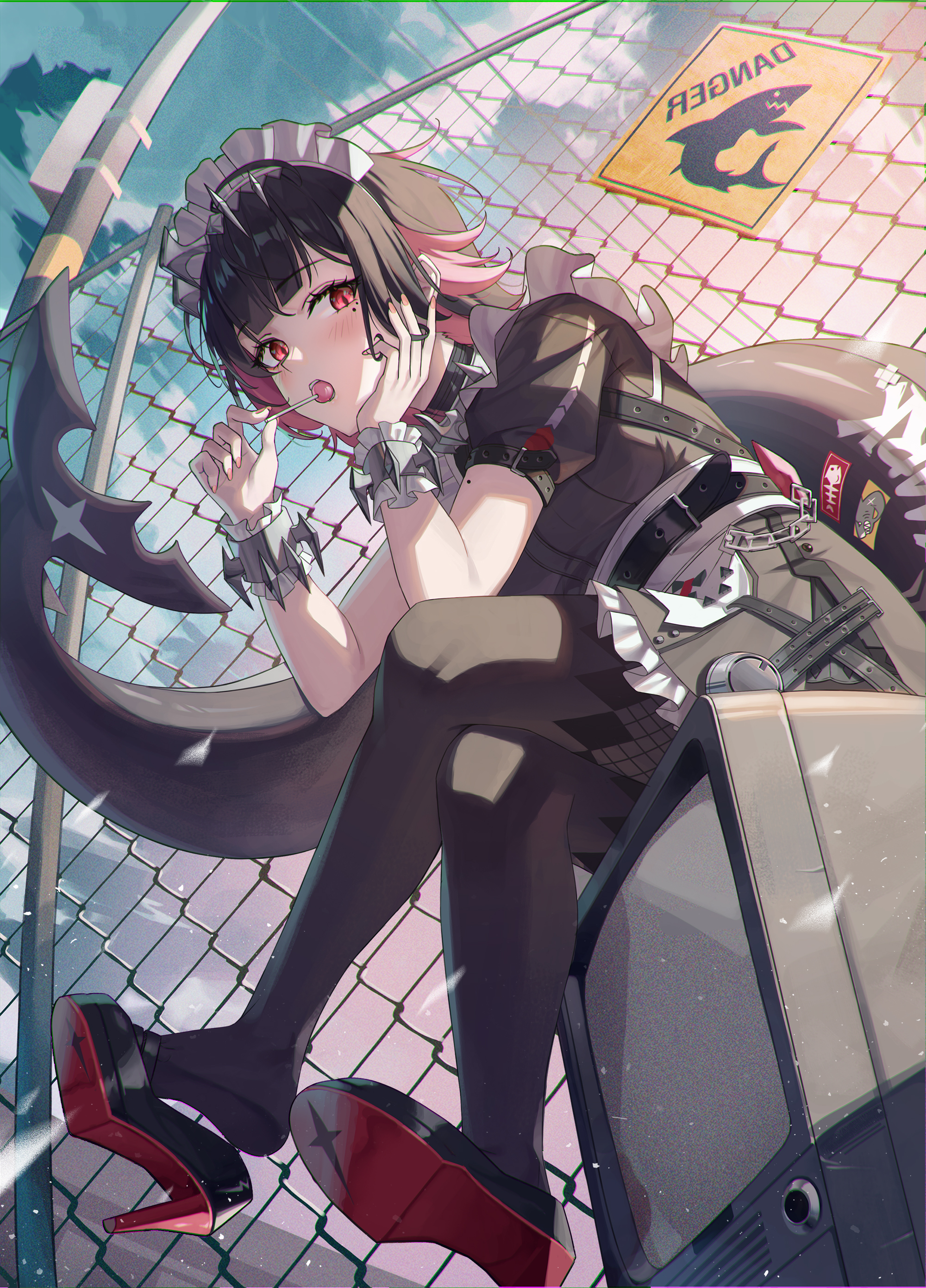 Ellen - Anime, Anime art, Ellen Joe (zzz), Zenless Zone Zero, Housemaid, Tail, Shoes