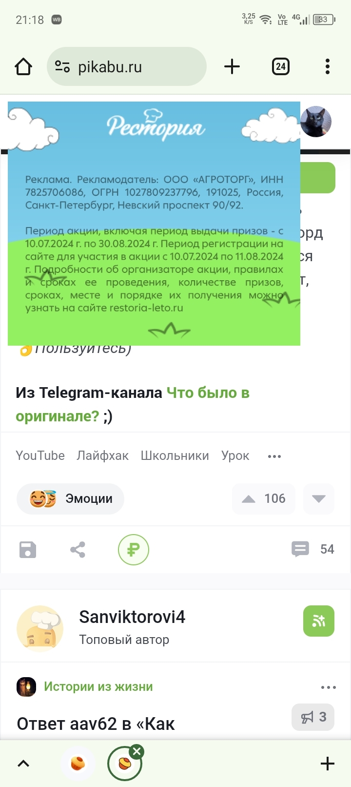 Что это было? Какая, на фиг, Рестория? - Картинка с текстом, Реклама, Всплывающее окно, Длиннопост