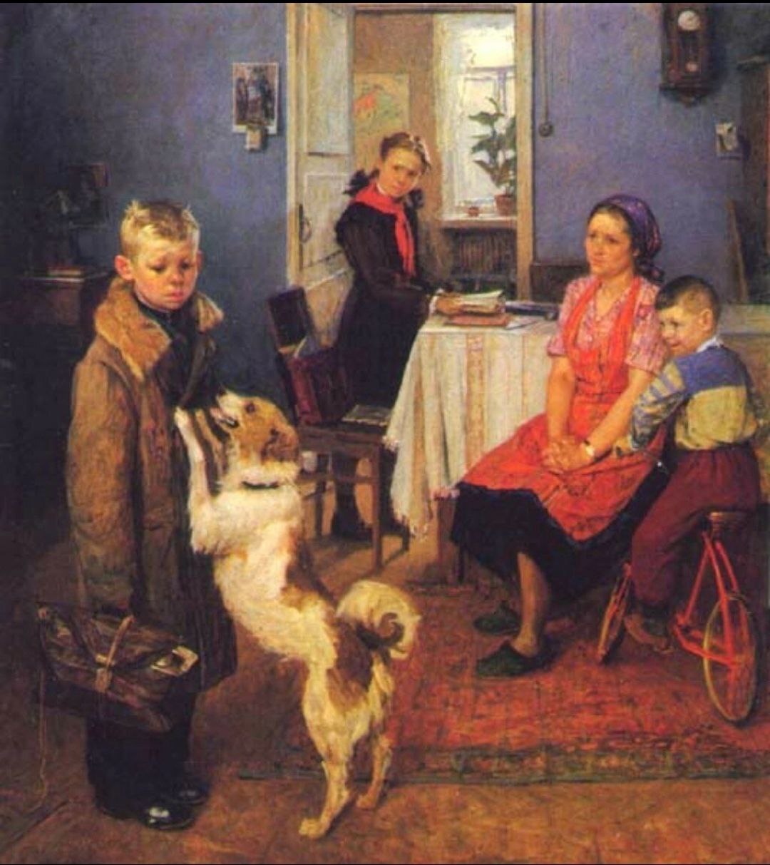 The famous painting “Deuce Again” by Fyodor Reshetnikov is only the second part of an artistic trilogy - the USSR, Painting, Art, Childhood in the USSR, Painting, Longpost, Repeat