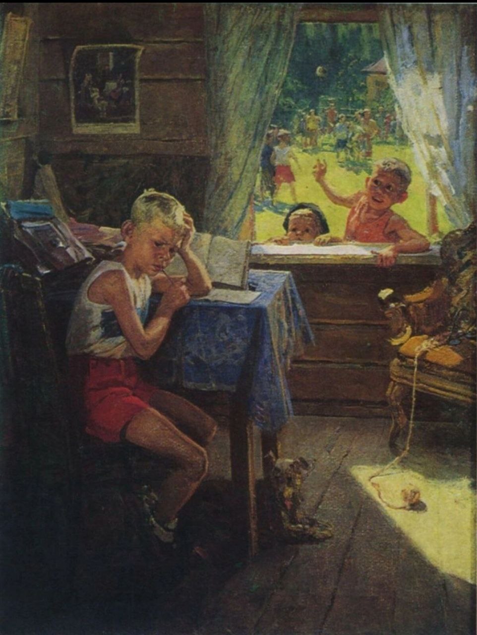 The famous painting “Deuce Again” by Fyodor Reshetnikov is only the second part of an artistic trilogy - the USSR, Painting, Art, Childhood in the USSR, Painting, Longpost, Repeat