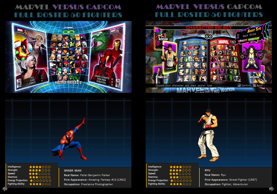 Marvel VS Capcom 3 - Roster ... All characters ... - Computer games, Marvel, Marvel vs capcom, Capcom, Superheroes, Spiderman, Street fighter, Roster, Longpost