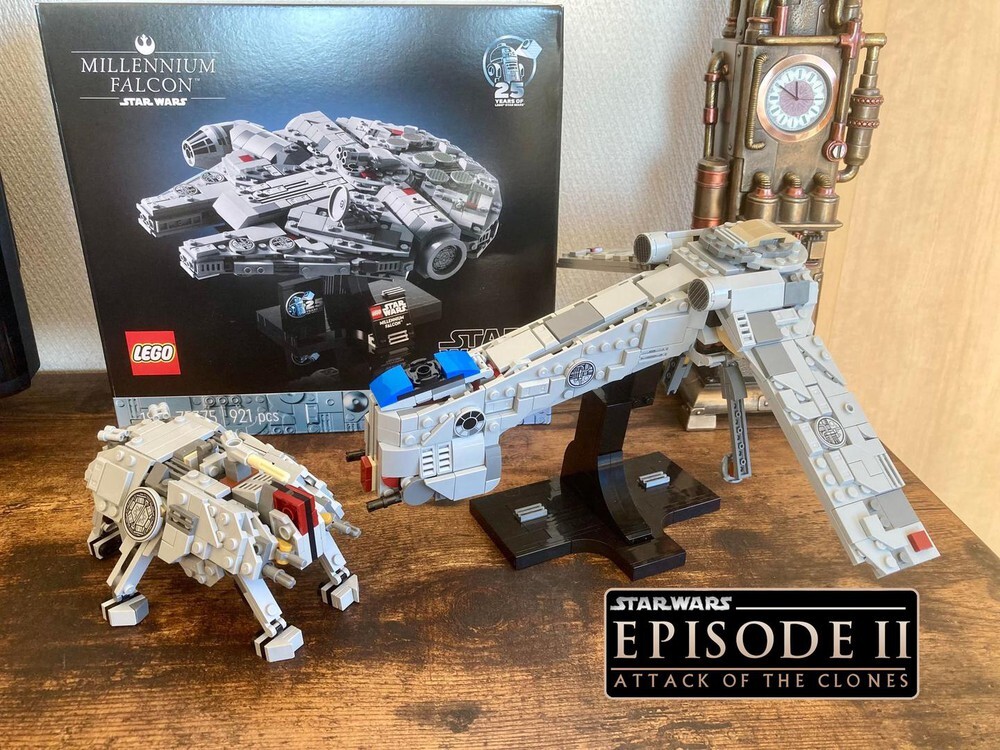 #MOCoftheday And the Millennium Falcon turns... The Falcon turns... Into an elegant dropship and a walking tank! - Lego, Star Wars, Lego star wars, Telegram (link), Longpost