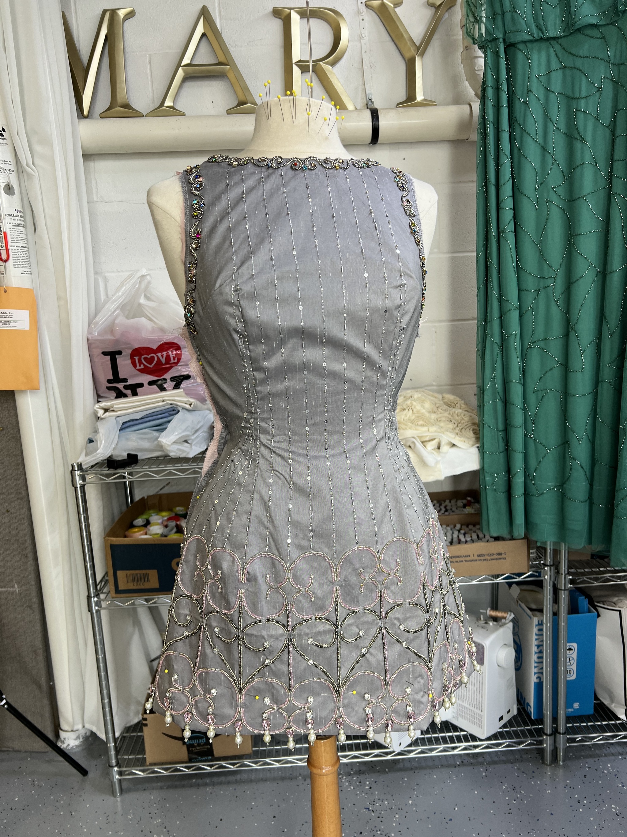 Also short - My, The dress, Evening Dress, Couturier, Neckline, Colorful hair, Narrow waist, Skirt, Corset, Mini skirt, Beadwork, Handmade, Longpost, Needlework without process