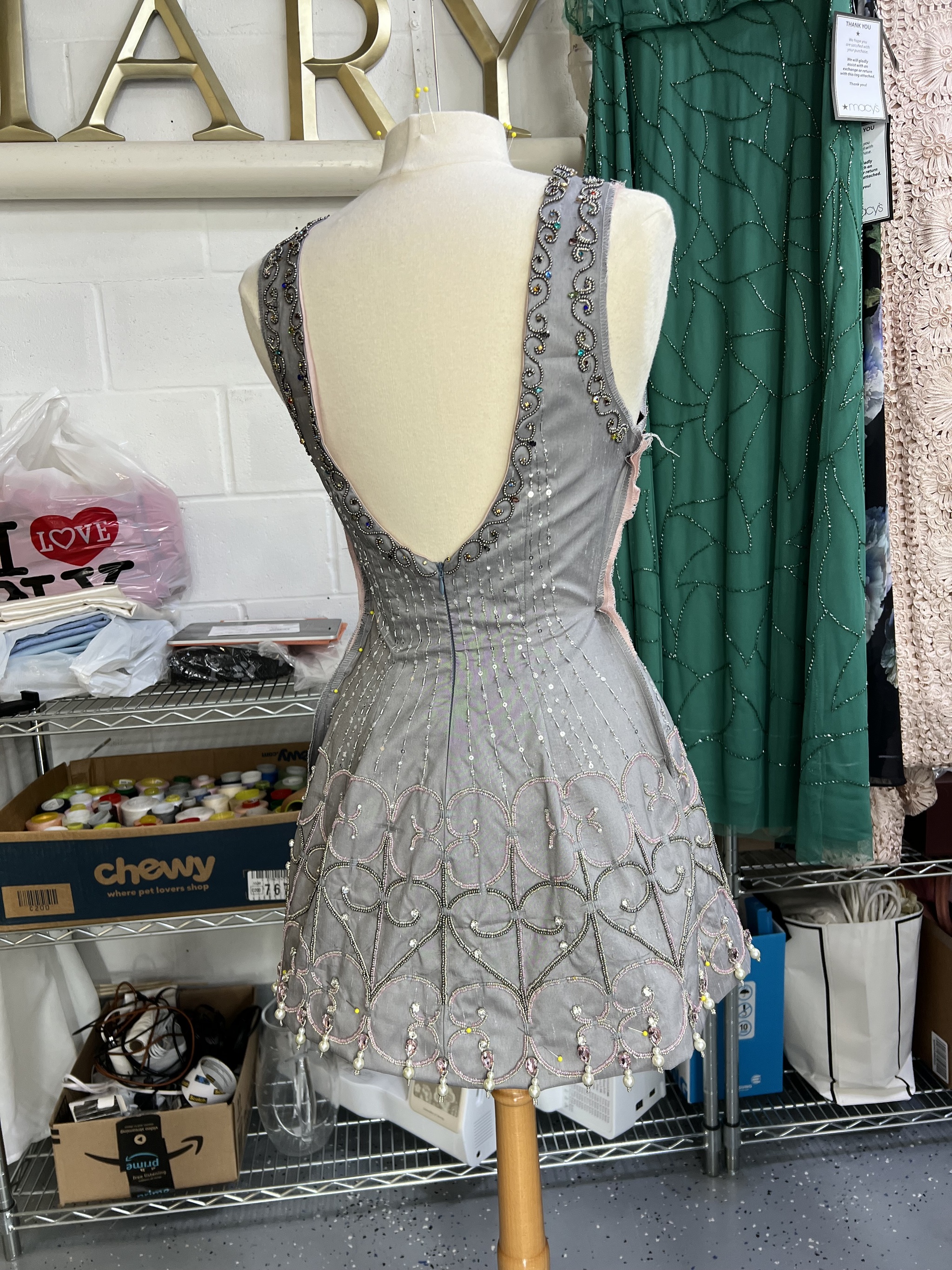 Also short - My, The dress, Evening Dress, Couturier, Neckline, Colorful hair, Narrow waist, Skirt, Corset, Mini skirt, Beadwork, Handmade, Longpost, Needlework without process