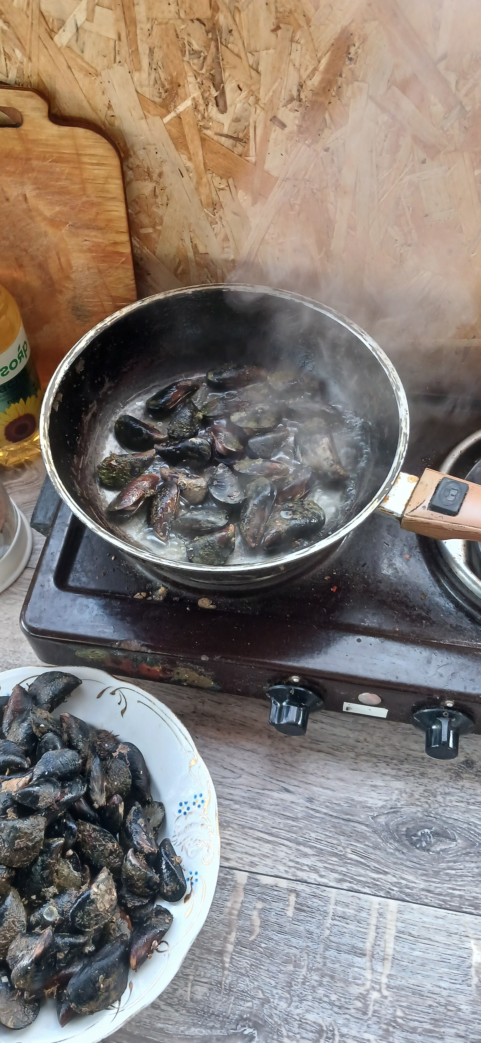 Mussels are delicious! - My, Mussels, Sea, Black Sea, Beach, Crimea, Cooking, Russia, Video, Longpost