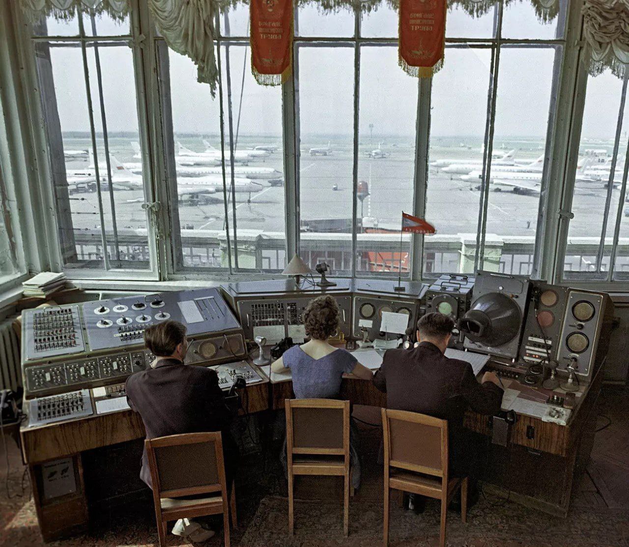 Professional work - the USSR, Youth, Youth, The photo, Old photo, Work, Air traffic controller, Men and women, Airplane, Telegram (link)