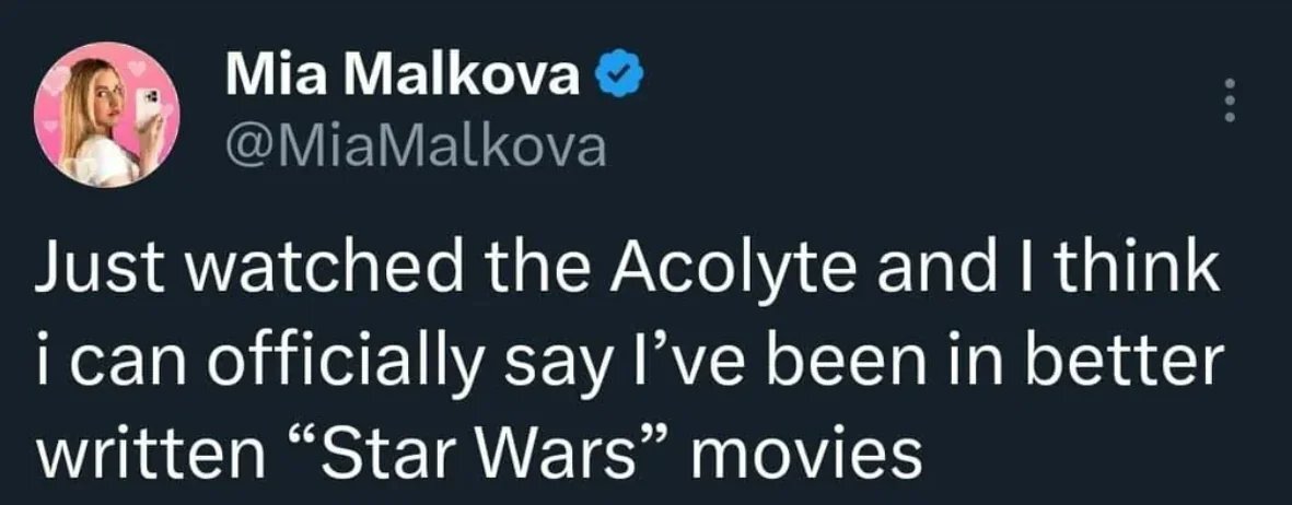 Porn actress Mia Malkova watched “Acolyte” and said that she played in films with the best script - Foreign serials, Star Wars: Acolyte, Star Wars, Disney+, Walt disney company, Mia Malkova, Porn Actors and Porn Actresses, Screenshot