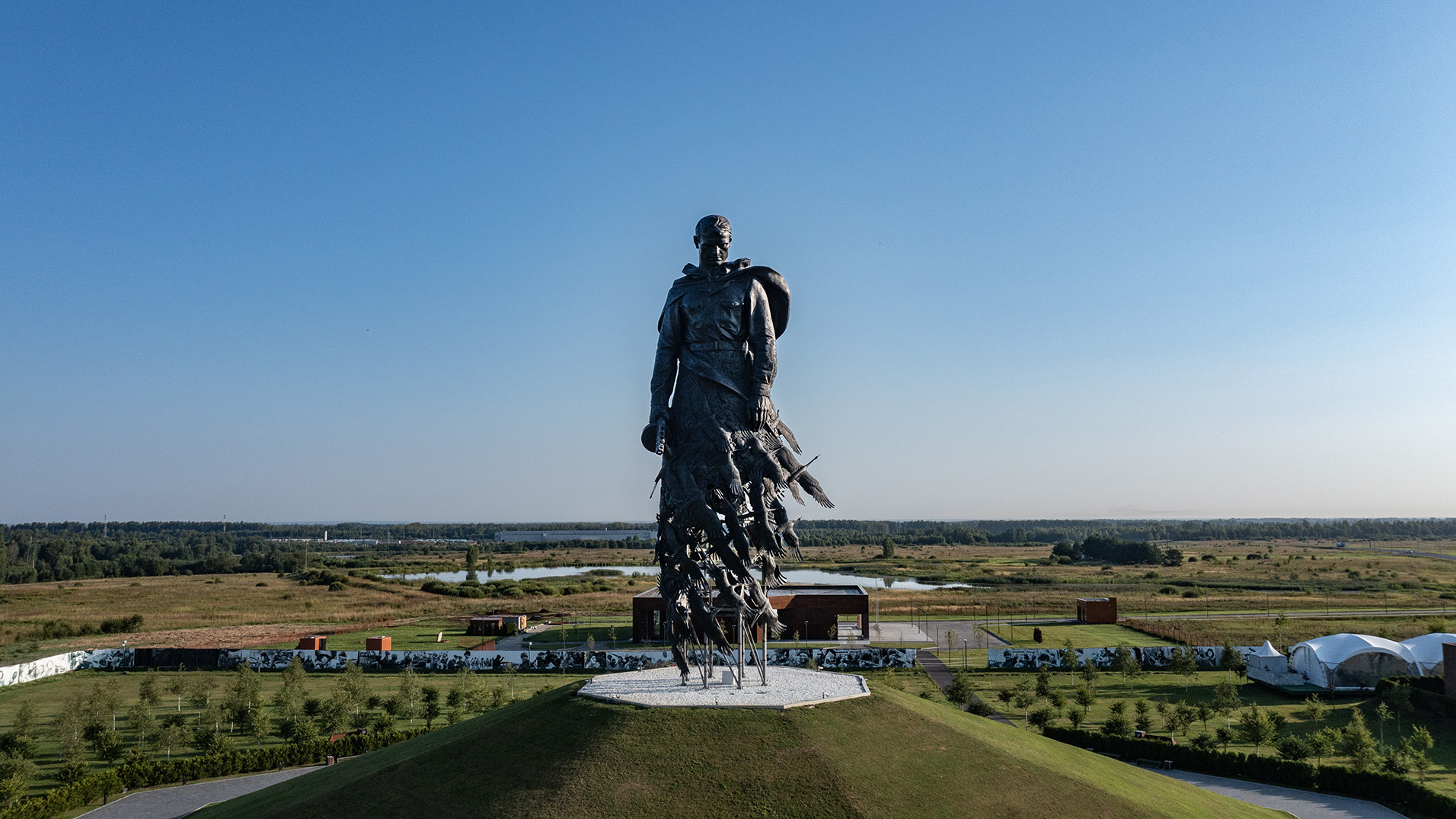 Ржевский мемориал - Моё, Дрон, Вид сверху, Памятник, Ржевский мемориал, Длиннопост