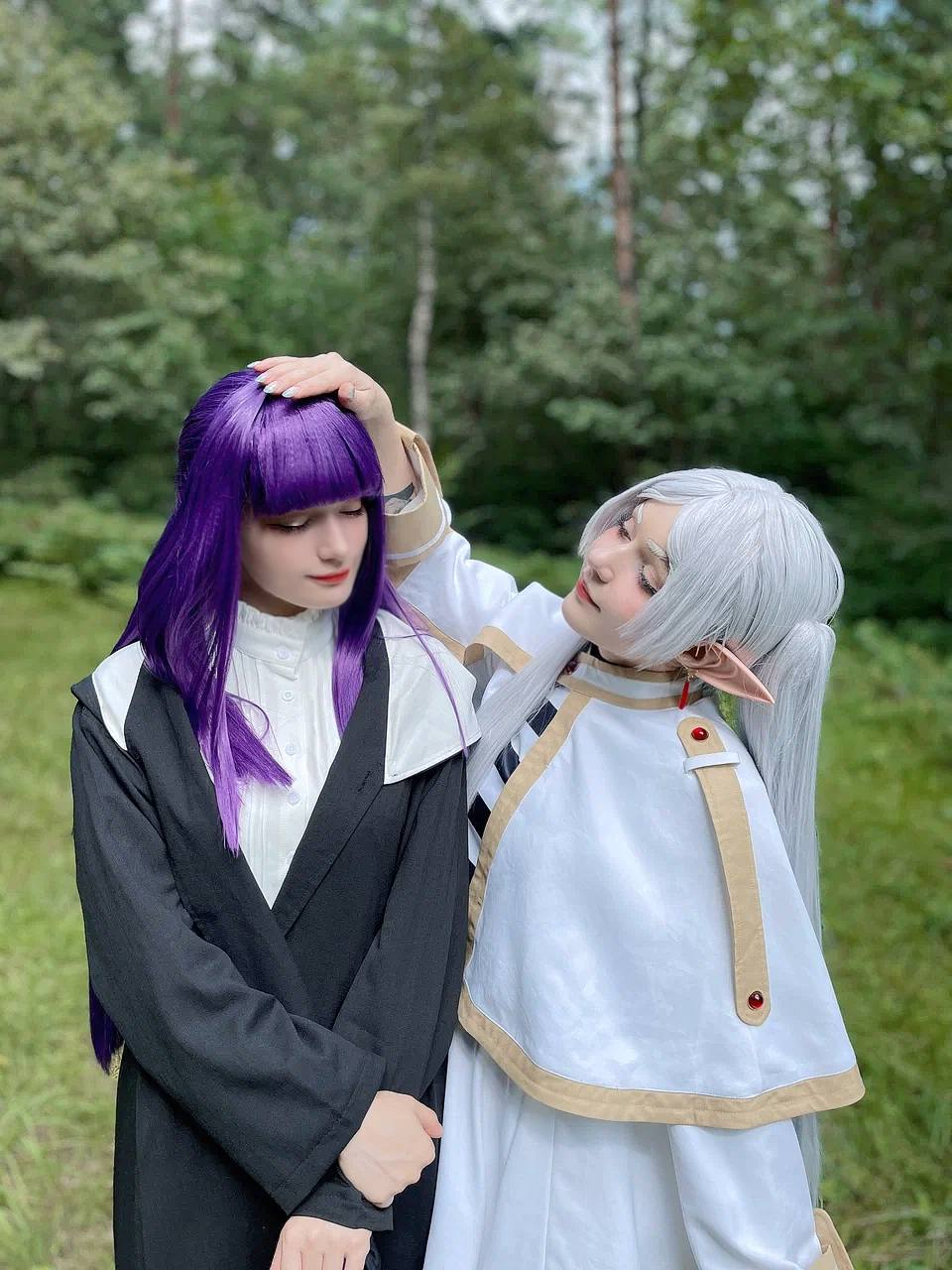 Mobile photos of our cosplay of Friren and Fern from “Sousou no Frieren” - Cosplayers, Cosplay, Girls, The photo, Anime, Sousou no Frieren, Fern, Frieren, Telegram (link), Longpost