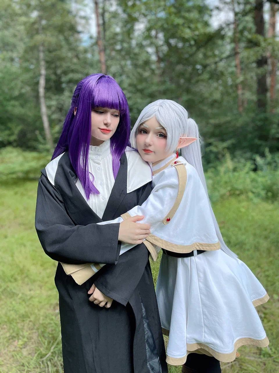 Mobile photos of our cosplay of Friren and Fern from “Sousou no Frieren” - Cosplayers, Cosplay, Girls, The photo, Anime, Sousou no Frieren, Fern, Frieren, Telegram (link), Longpost