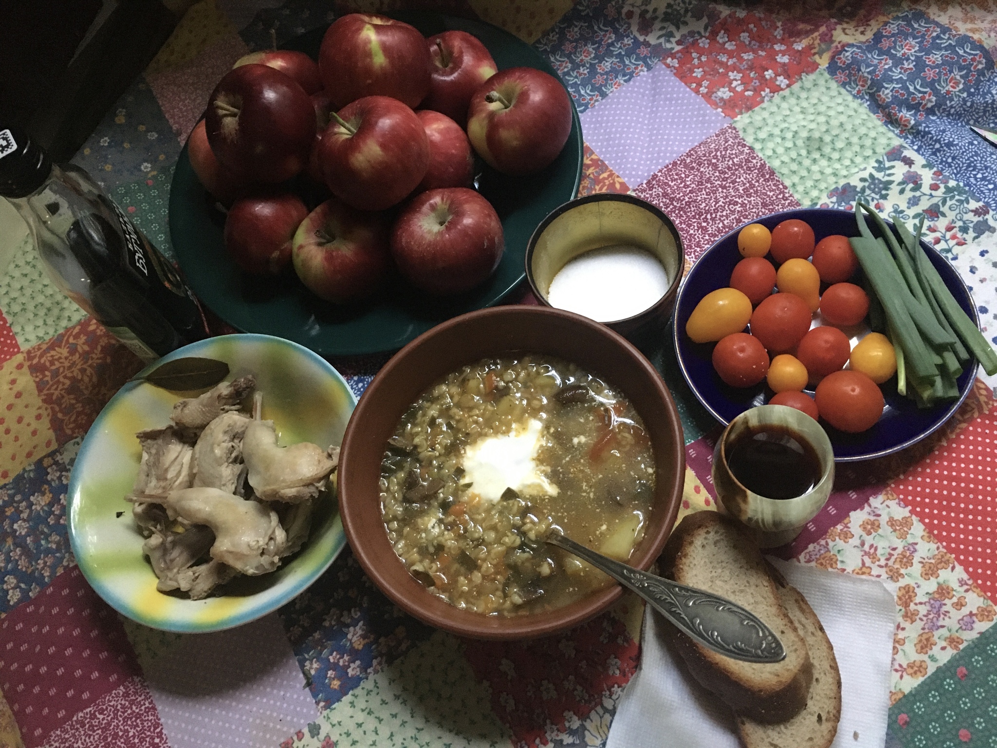 Кучеряво живу - ем супец с перепёлкой и грибами! - Моё, Текст, Еда, Повар, Импровизация, Кубань, Фотография, Деревня, Длиннопост