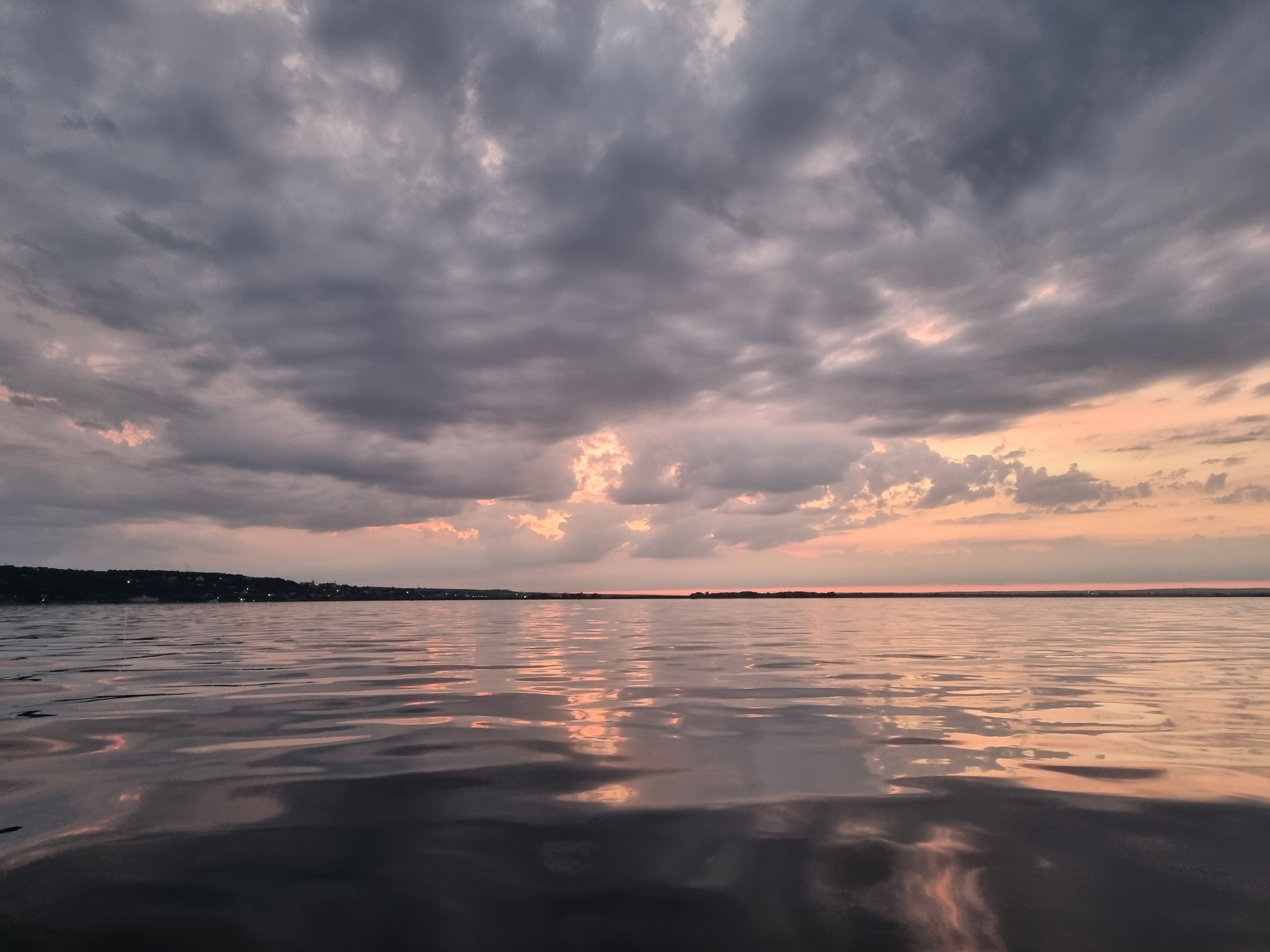 Sunset on the Volga - My, Volga river, Sunset, Landscape, Mobile photography