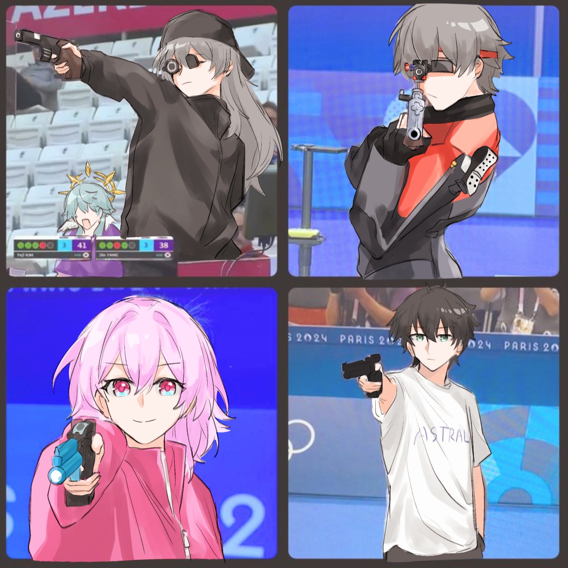 For gold medals! - Anime, Anime art, Stelle (Honkai: Star Rail), Caelus (Honkai: Star Rail), March 7th (Honkai: Star Rail), Dan Heng (Honkai: Star Rail)