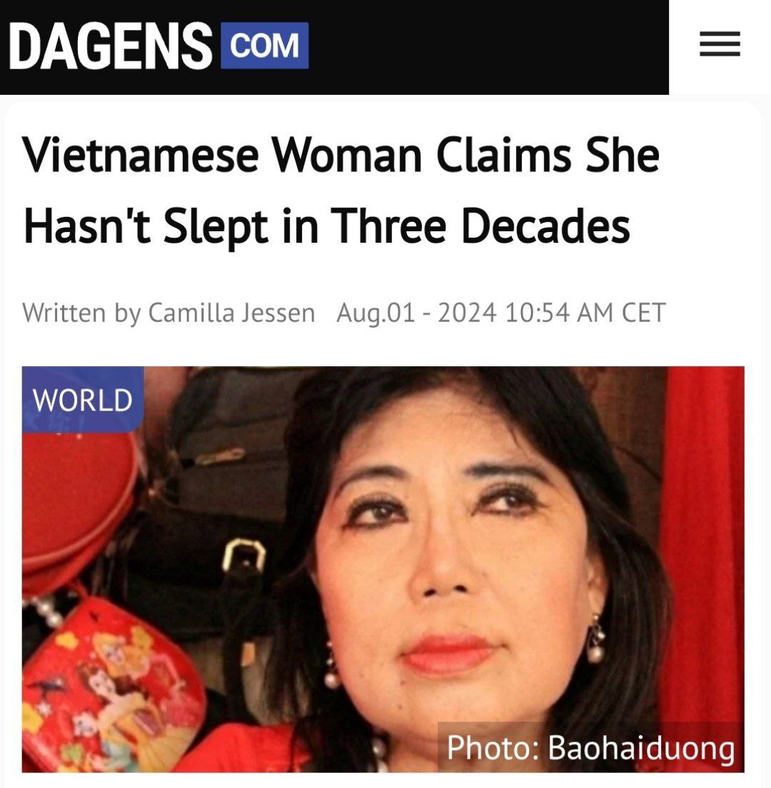 Vietnamese woman claims she hasn't slept in three decades - Dream, Insomnia, Health, Career, Mat