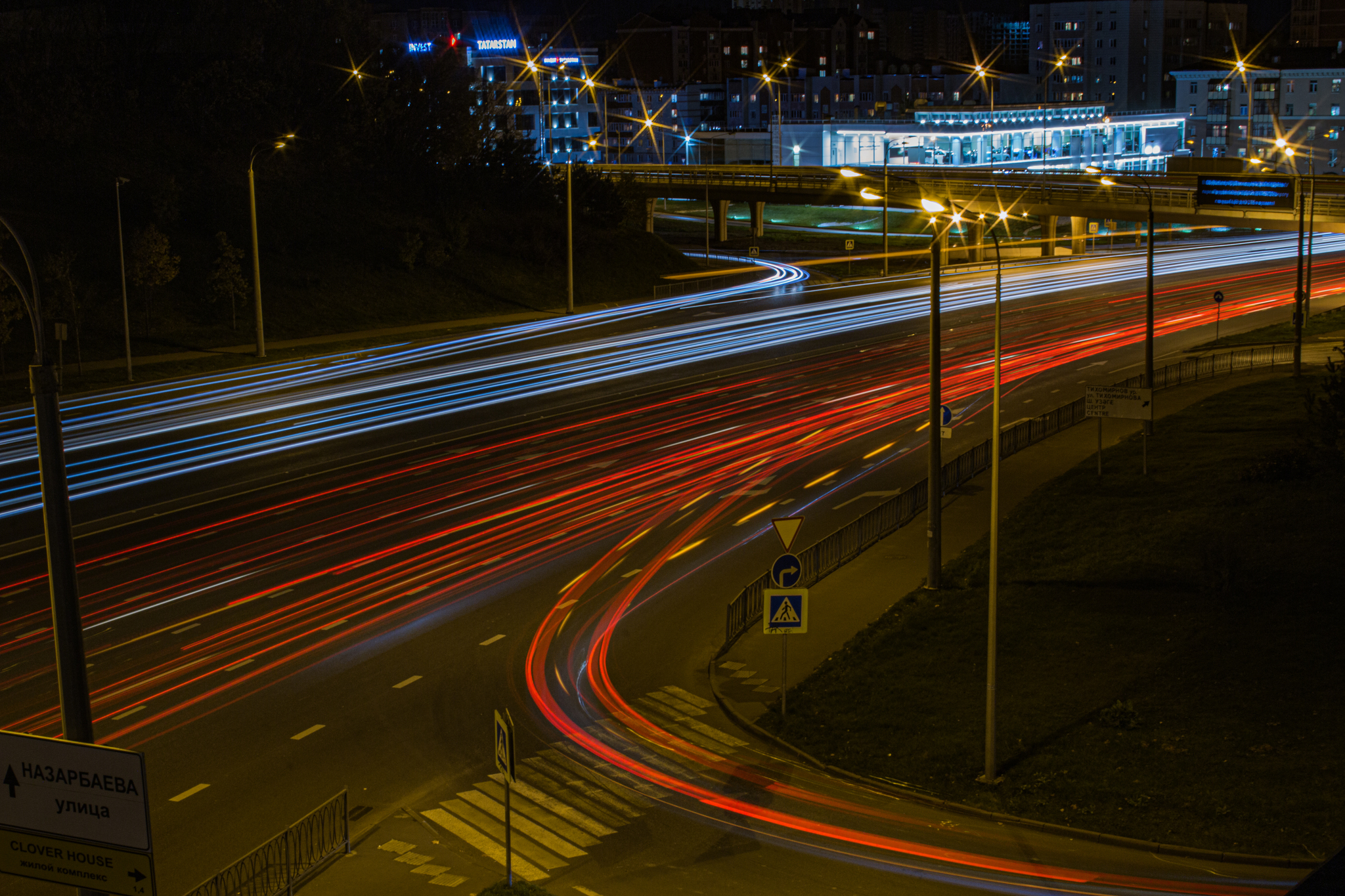 It was - it became - My, Photographer, The photo, Evening, Post #11637635, Beginning photographer, Canon, City walk, Town, Lights, City lights, Kazan, Tatarstan, Track, Car, Longpost