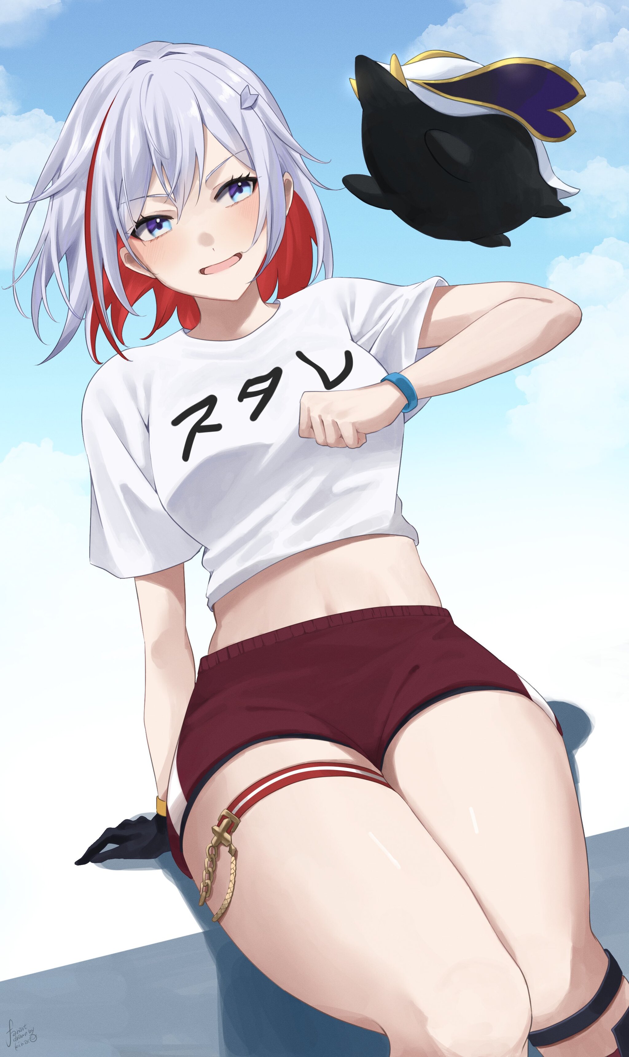 Topaz in a sweatshirt - Anime art, Anime, Girls, Games, Honkai: Star Rail, Topaz (Honkai: Star Rail), Shorts