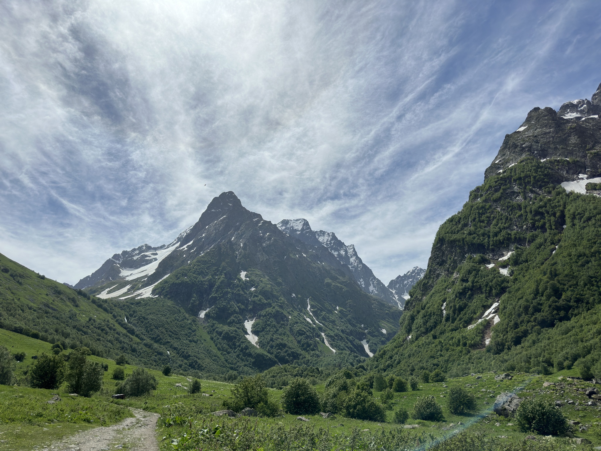 Karachay-Cherkessia ))) Dombay)) - My, Caucasus mountains, Sky, Waterfall, Longpost