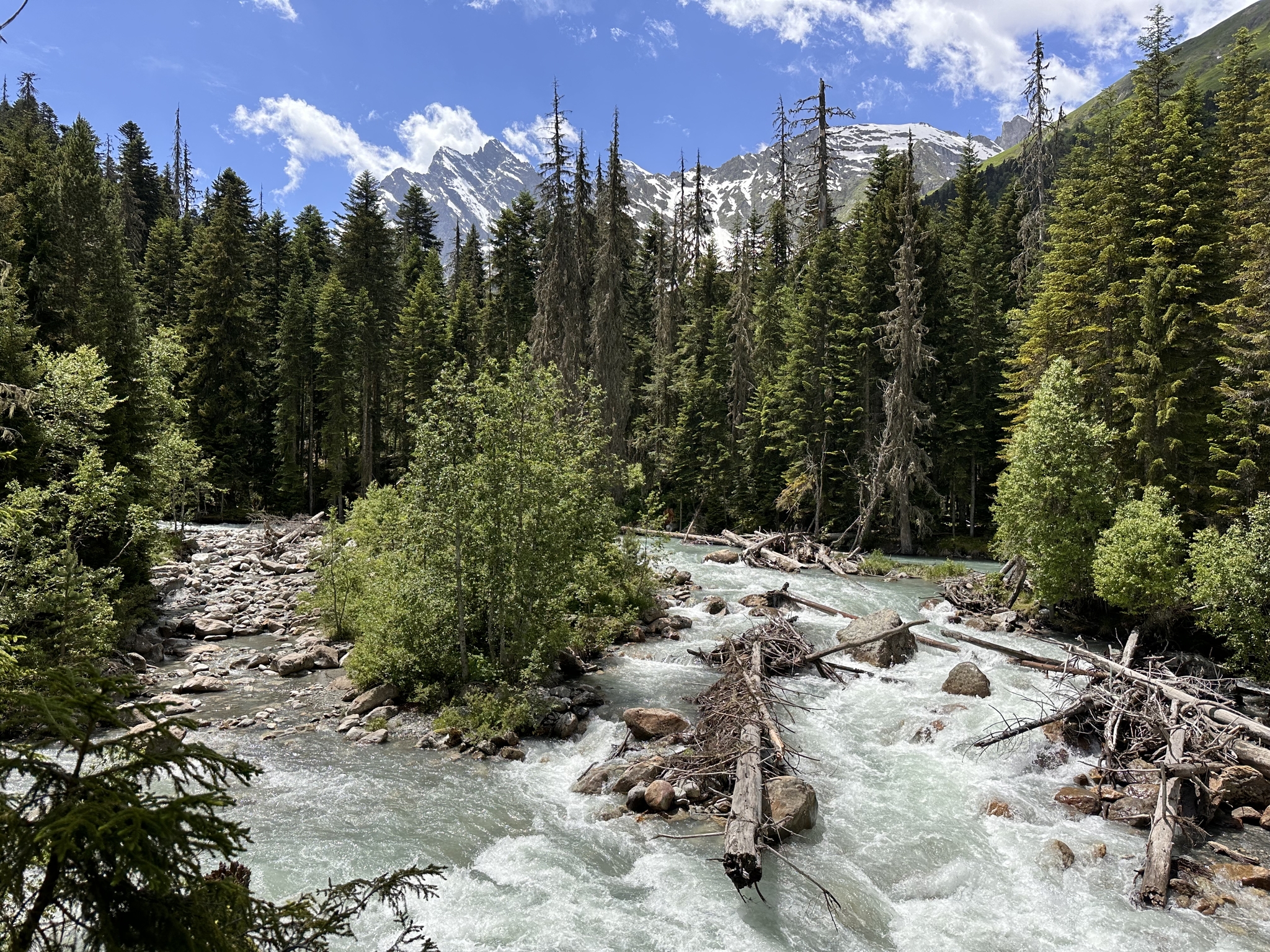 Karachay-Cherkessia ))) Dombay)) - My, Caucasus mountains, Sky, Waterfall, Longpost