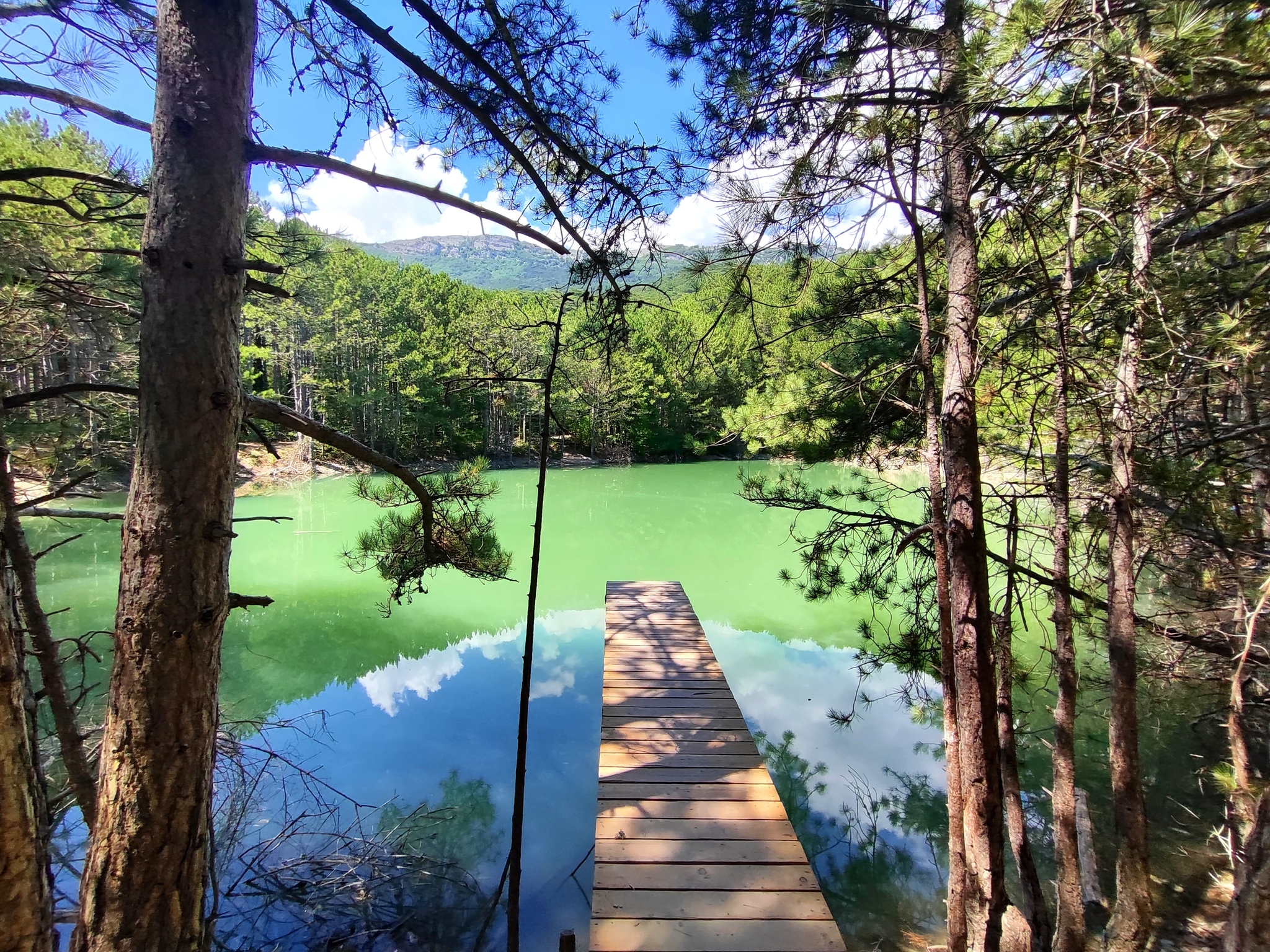 Turquoise Lake - My, The photo, Crimea, Nature, Lake, Forest