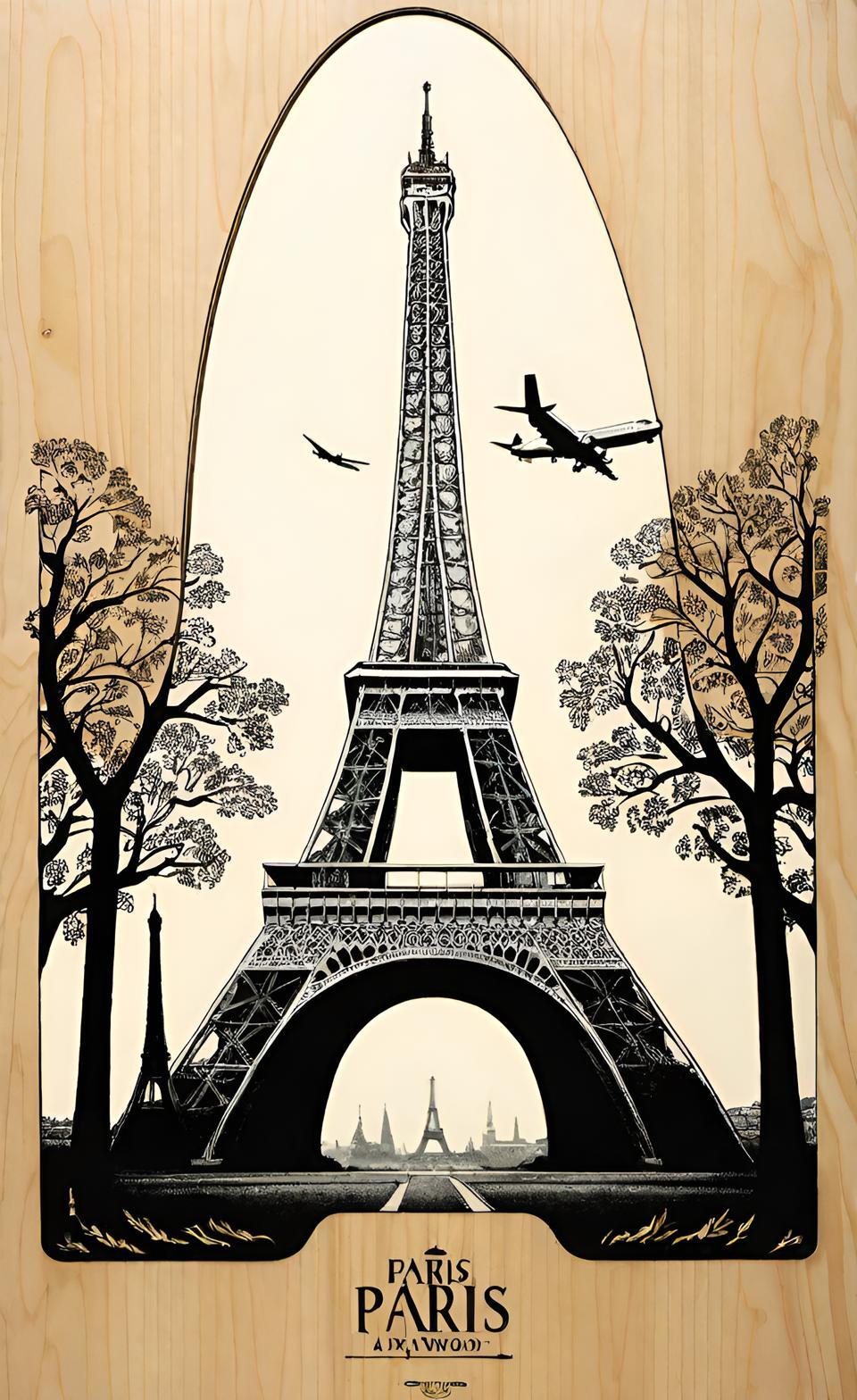 Category “Where does the expression come from” - My, Telegram (link), Neural network art, Artificial Intelligence, Plywood, Expression, Origin, Etymology, History (science), Legend, Paris, Airplane, Eiffel Tower, Innovations, Longpost