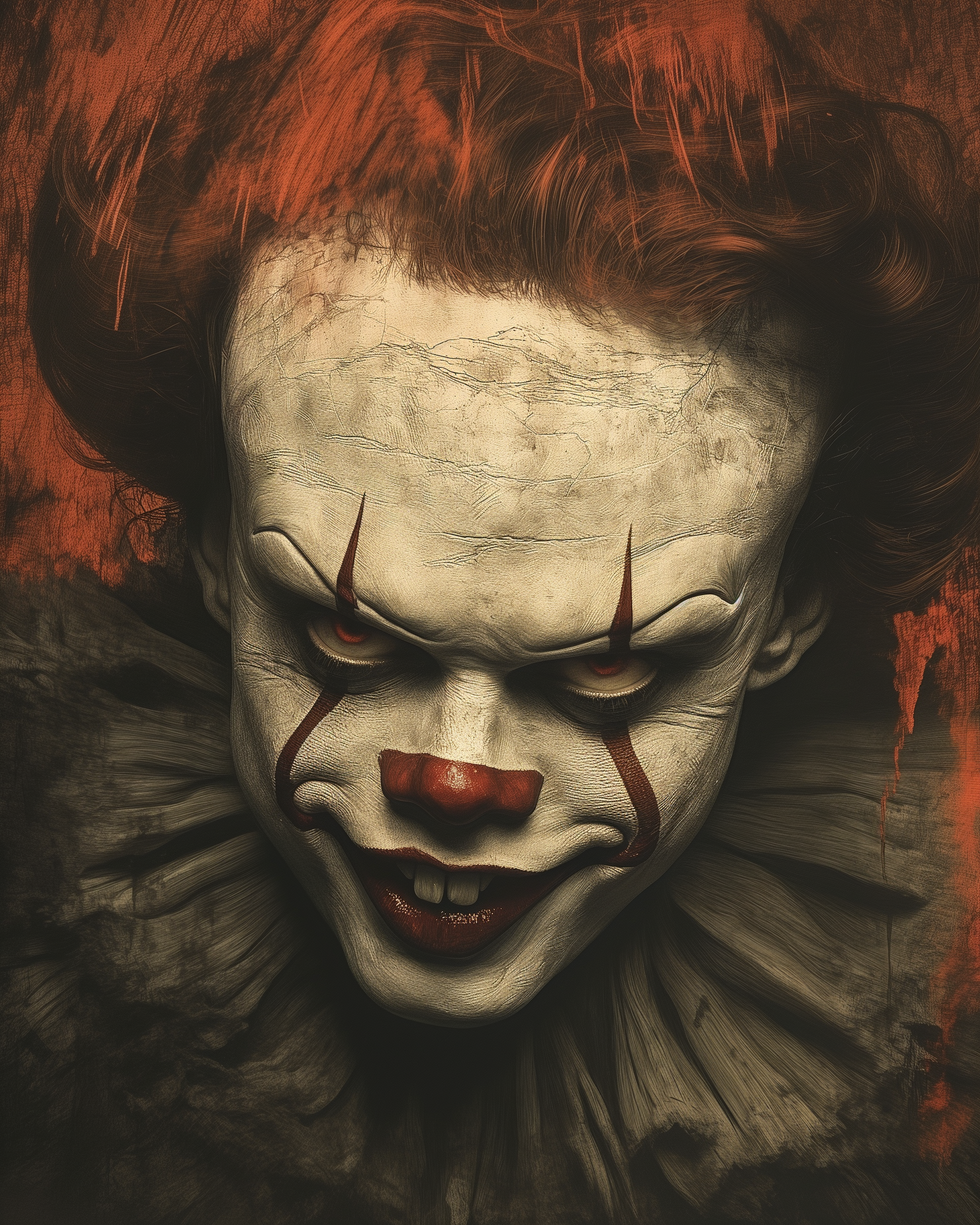 Bill Skarsgard. Pennywise the dancing clown - My, Neural network art, Midjourney, Pinanoc, Bill Skarsgard, Actors and actresses, Birthday, Pennywise, It, It 2