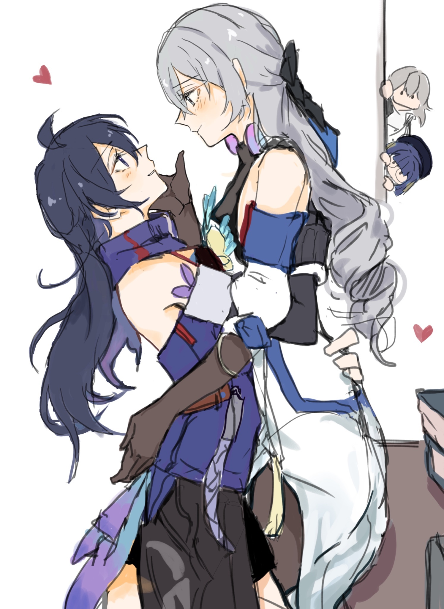 Bronya & Seele - Anime Art, Аниме, Yuri, Подруга, Honkai: Star Rail, Bronya (Honkai: Star Rail), Seele (Honkai: Star Rail), Pela (Honkai: Star Rail), Stelle (Honkai: Star Rail), Обнимашки, Twitter (ссылка)