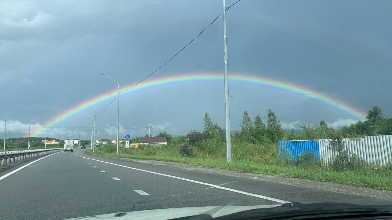 Rainbow - Радуга, Небо, Красота, Дорога, Фотография