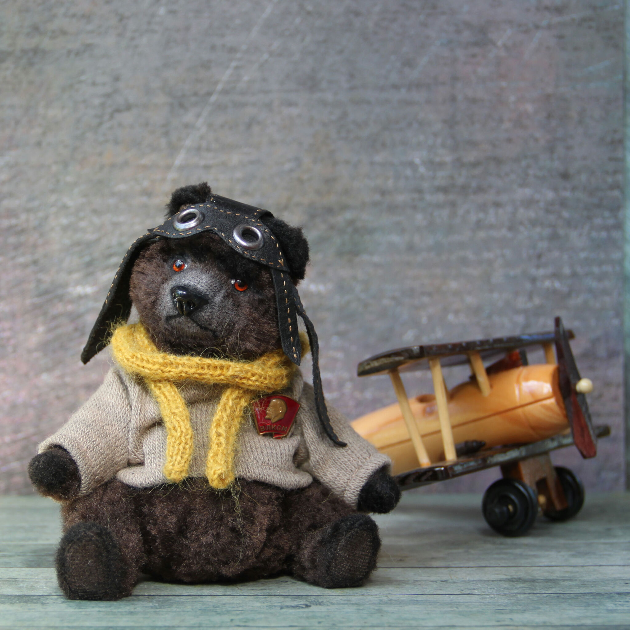 Migratory bear) - My, Handmade, Toys, Teddy bear, The Bears, Pilots, Longpost, Needlework without process