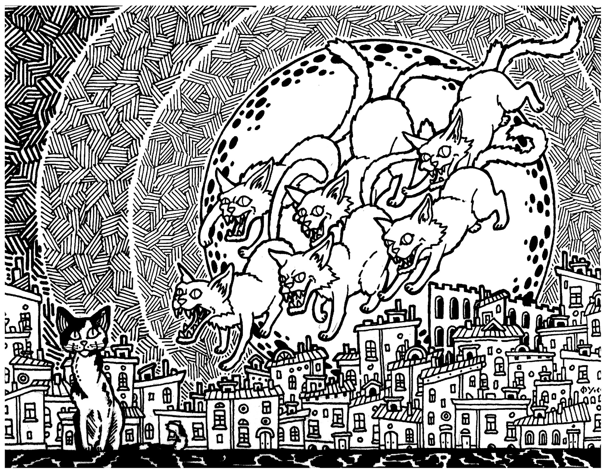 League of Giving Gentlemen 103 - My, Art, Series, cat, Cats of Ulthar, Howard Phillips Lovecraft, moon