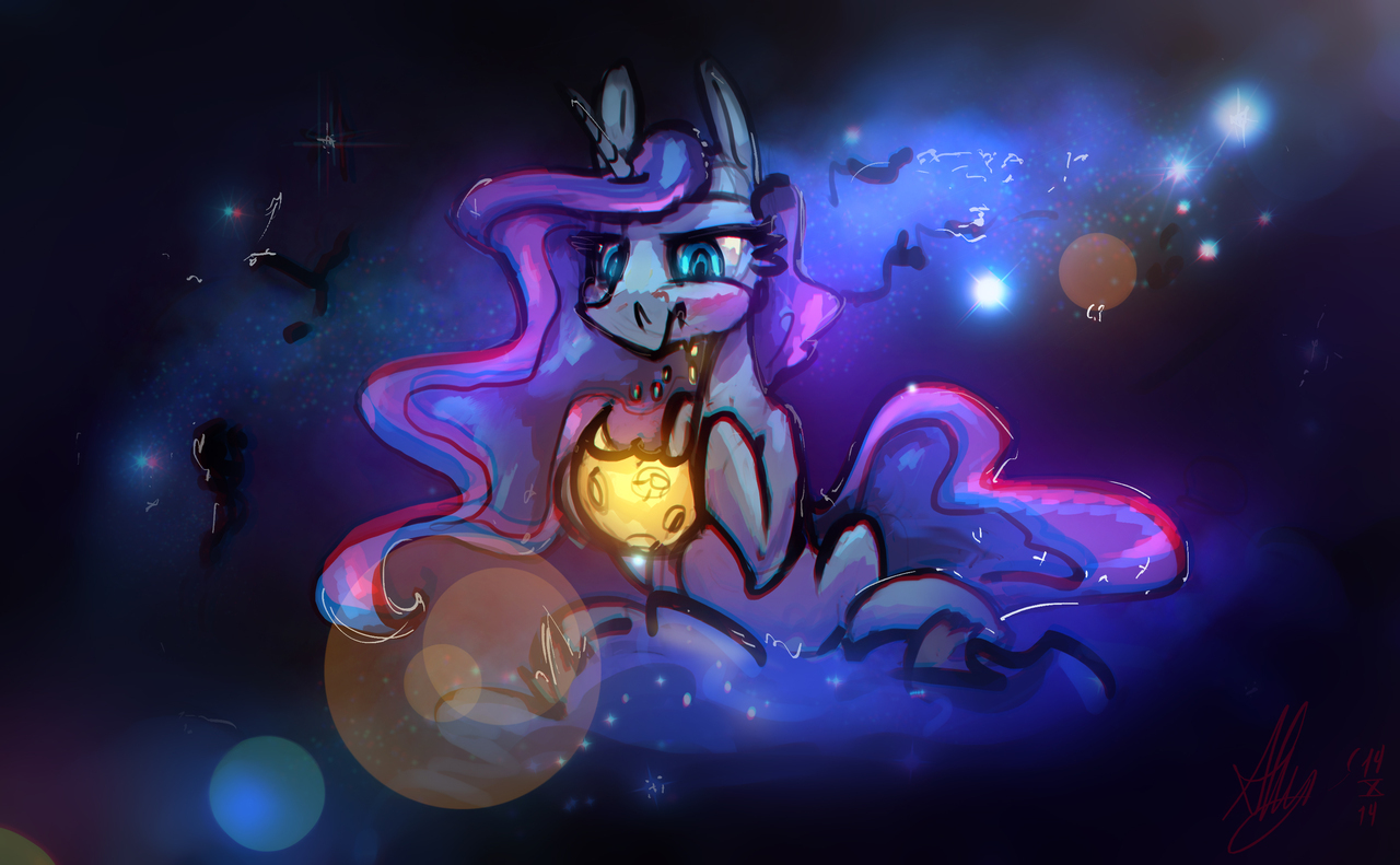 Delicious Moon - My little pony, PonyArt, Princess luna, Alumx