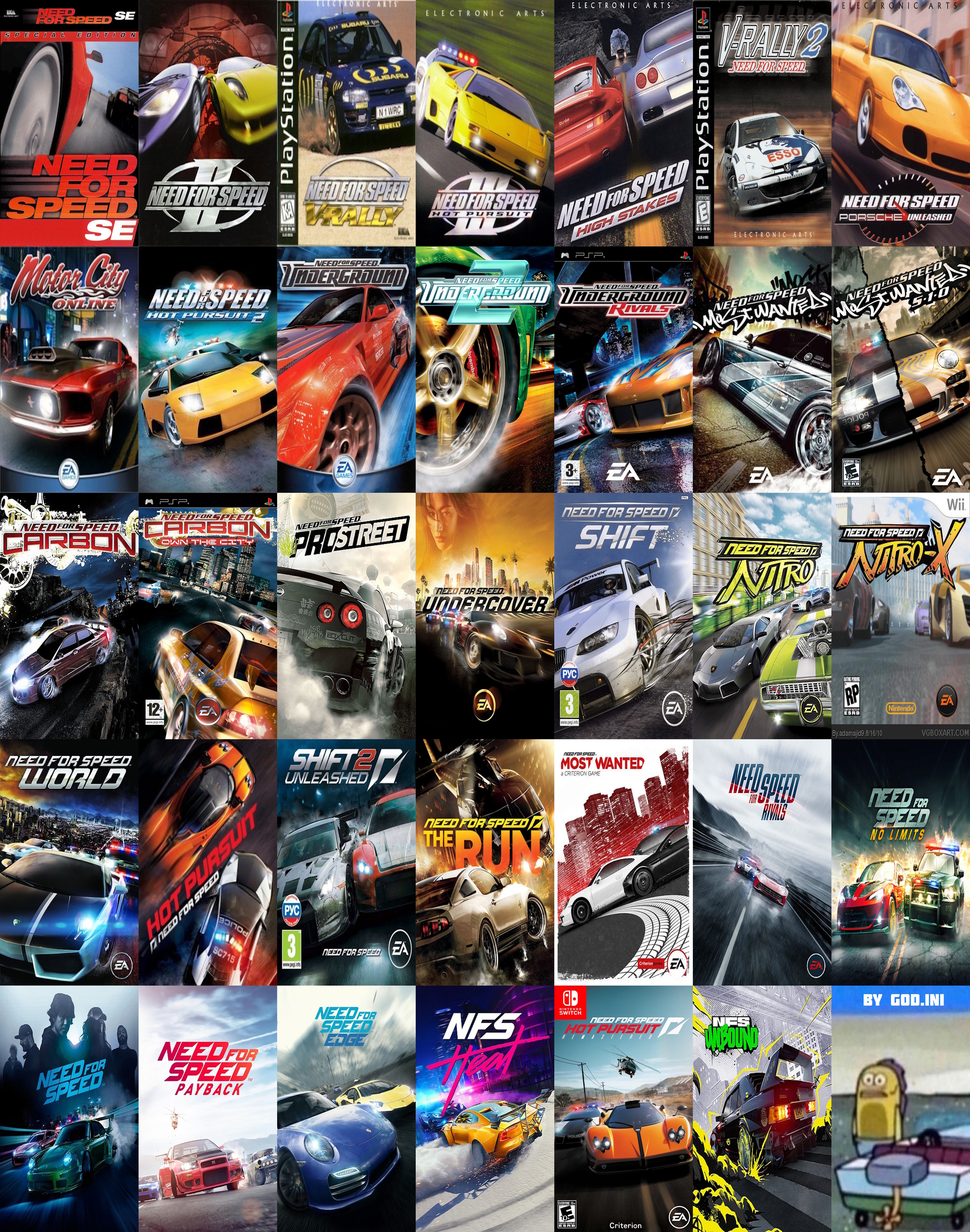 Все части игры Need For Speed - Моё, Need for Speed, Игры, Геймеры, Короткопост, Картинки, Ретро-Игры, Гонки, Длиннопост