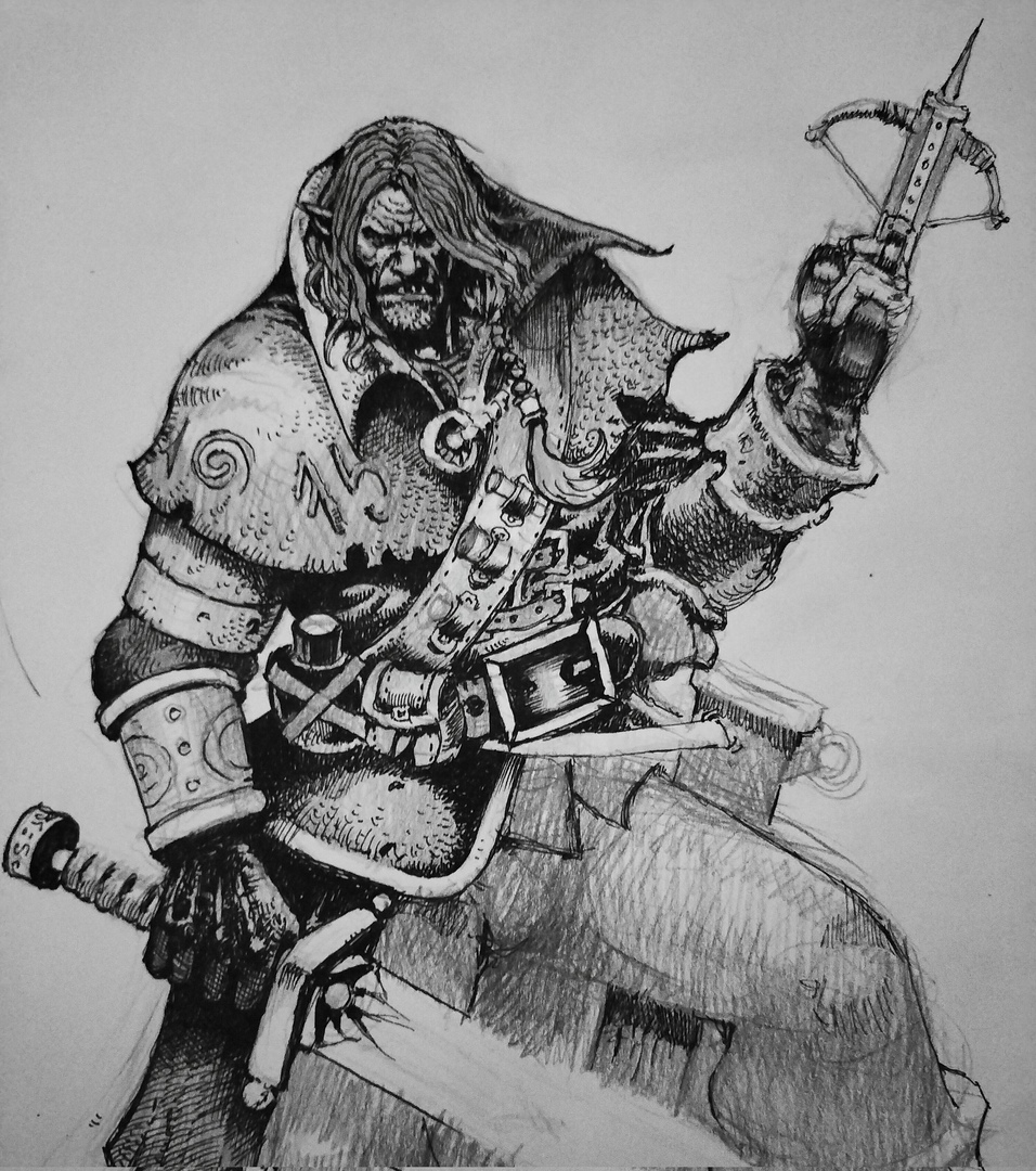 Another series of black and white drawings with pens, for DnD and other boards from the artist MARCIN s - Fantasy, Art, Artist, Black and white, Dungeons & dragons, Tabletop role-playing games, Longpost