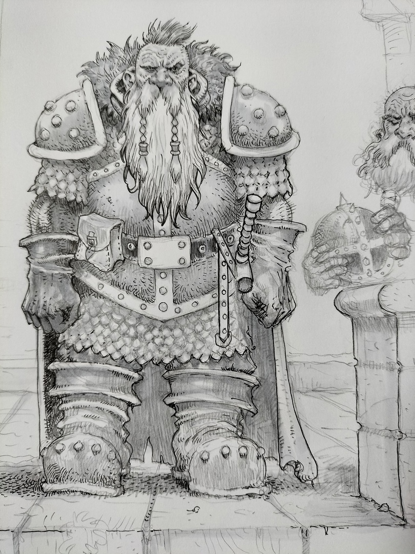 Another series of black and white drawings with pens, for DnD and other boards from the artist MARCIN s - Fantasy, Art, Artist, Black and white, Dungeons & dragons, Tabletop role-playing games, Longpost