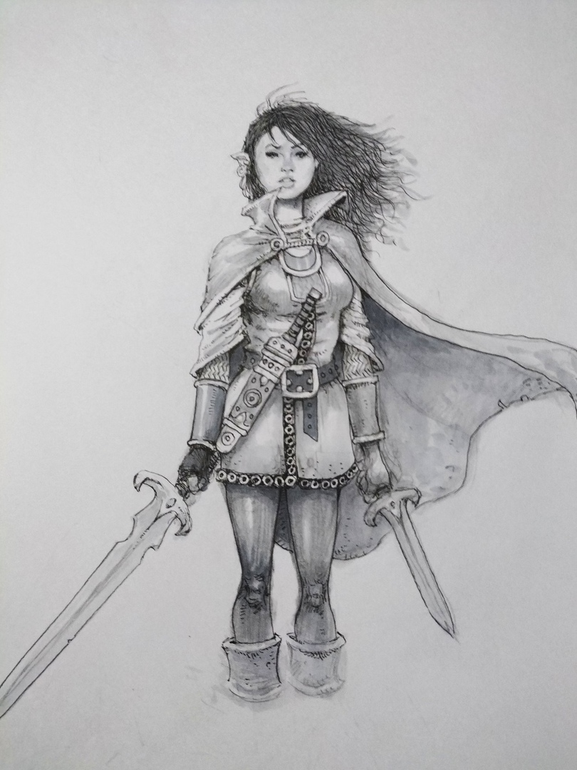 Another series of black and white drawings with pens, for DnD and other boards from the artist MARCIN s - Fantasy, Art, Artist, Black and white, Dungeons & dragons, Tabletop role-playing games, Longpost