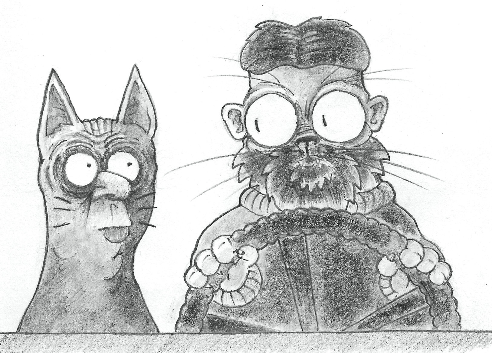 Cat Vulcan and Dalnoboy - My, Drawing, Humor, Author's comic