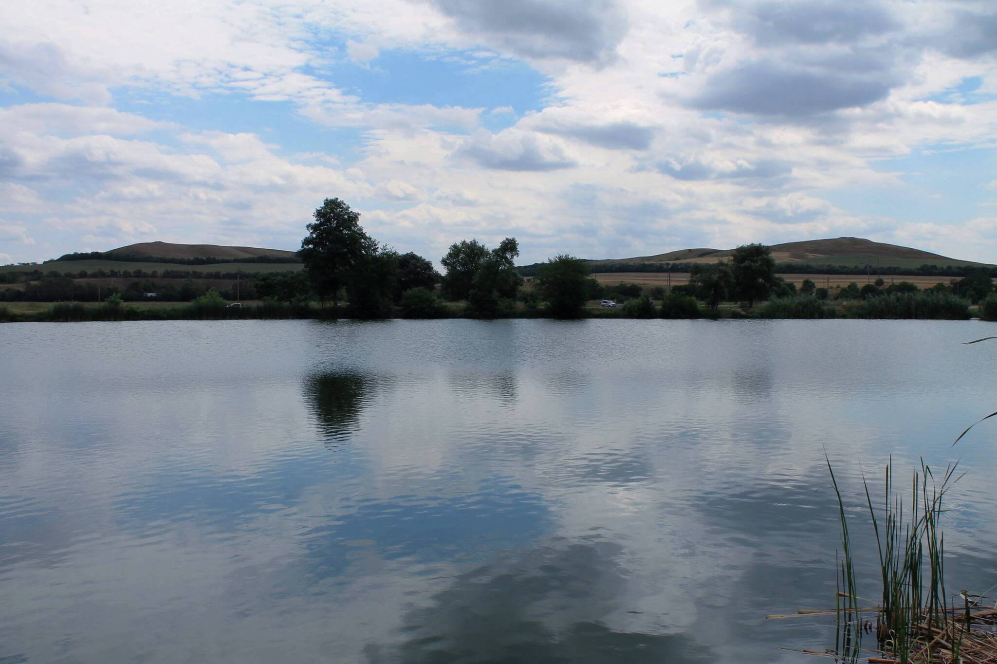 Two hills - My, The photo, Landscape, Nature, Water, The hills, Pond