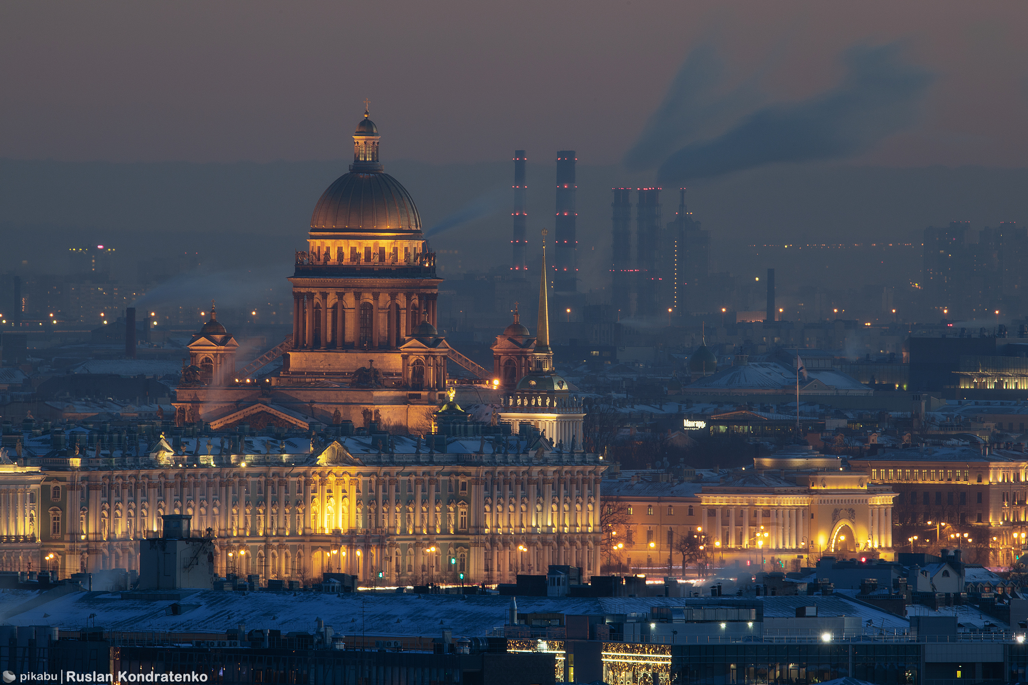 St. Isaac's Cathedral - My, Saint Petersburg, The photo, Canon, Town, Collage, Sunset, Evening, Saint Isaac's Cathedral