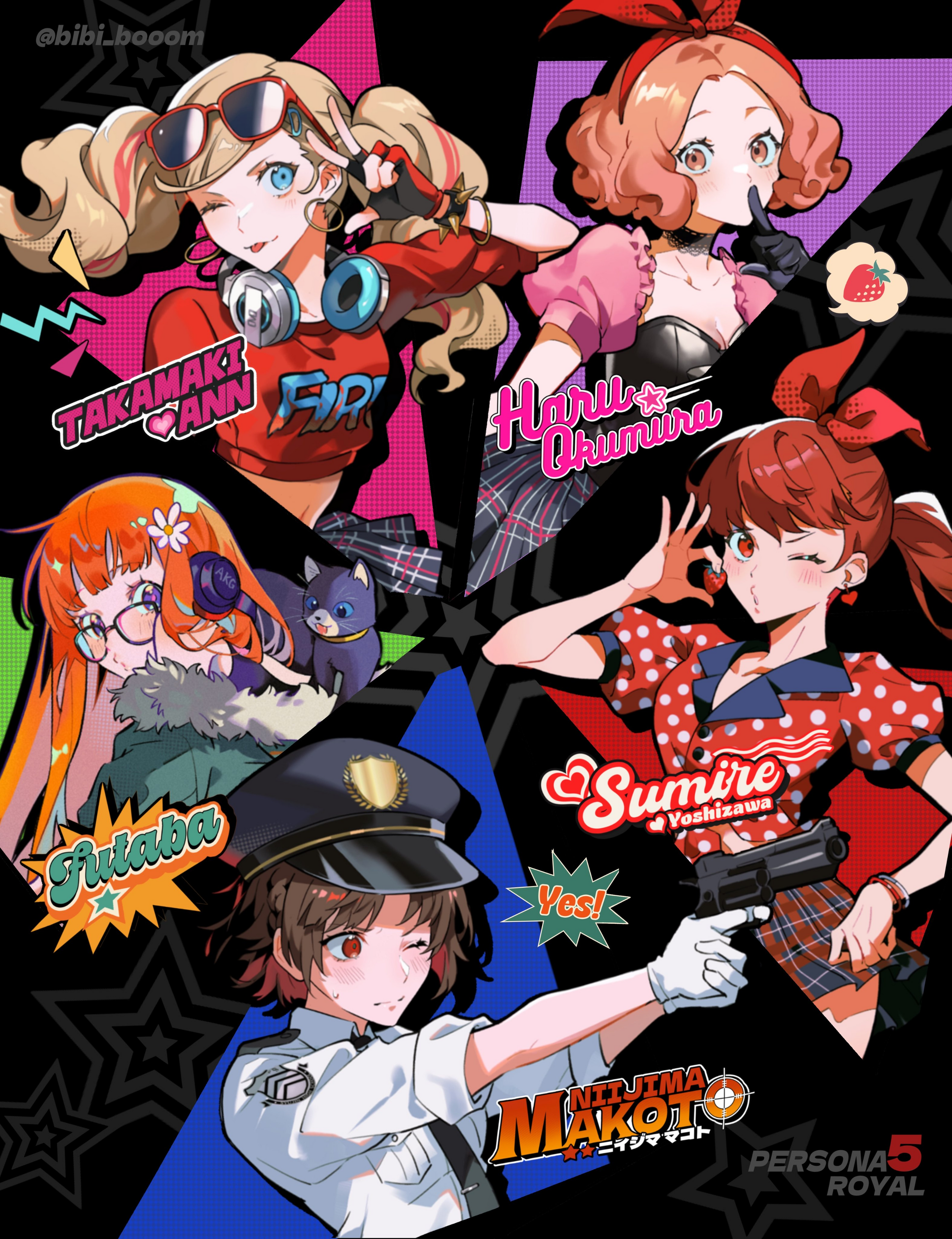 Девушки - Anime Art, Аниме, Игры, Persona, Persona 5, Okumura haru, Kasumi Yoshizawa, Ann Takamaki, Niijima Makoto, Sakura Futaba