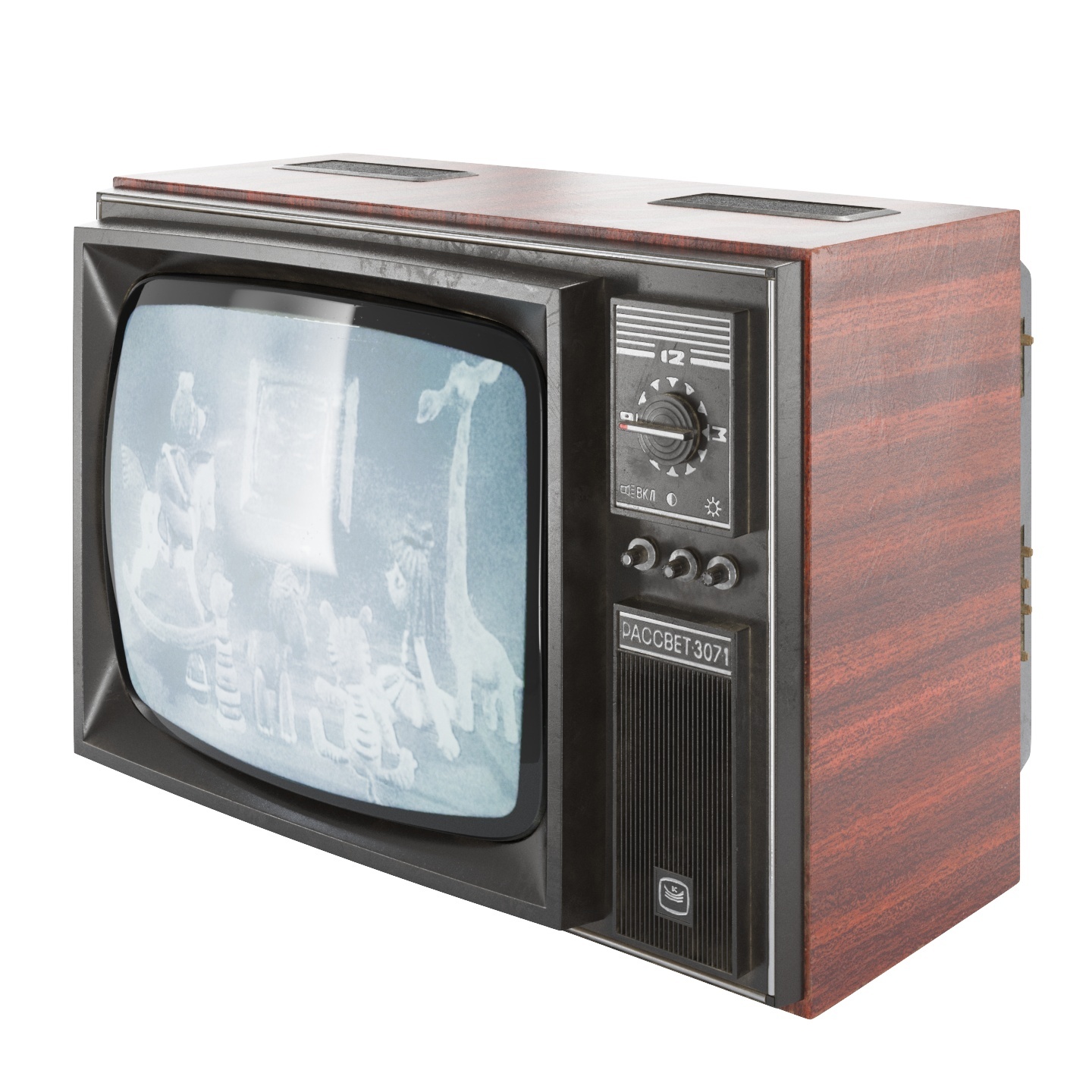 3D model of Soviet TV Rassvet 307-1 - My, Computer graphics, 3D modeling, 3DS max, TV set, Longpost, Video, Youtube