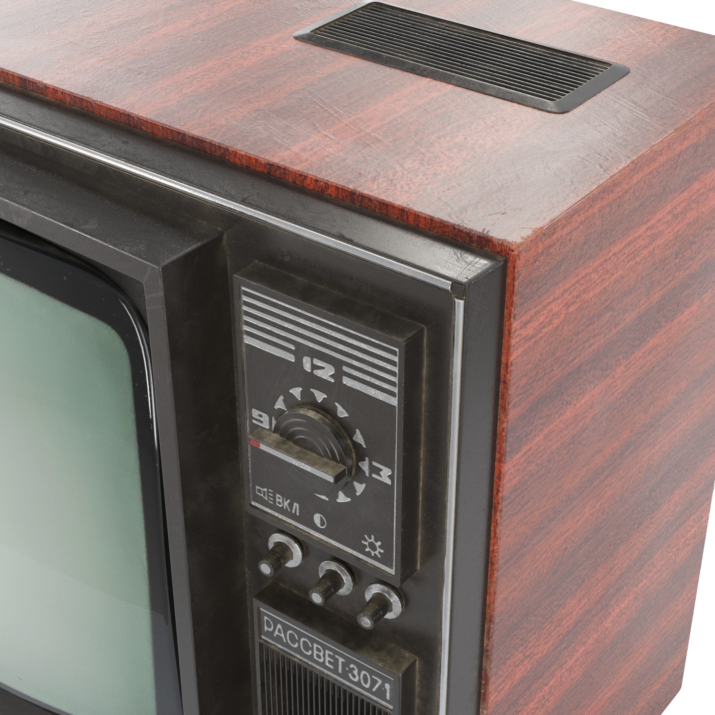 3D model of Soviet TV Rassvet 307-1 - My, Computer graphics, 3D modeling, 3DS max, TV set, Longpost, Video, Youtube