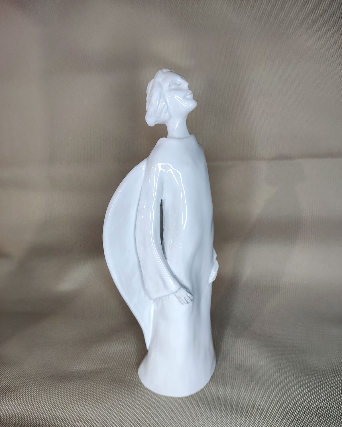 White angel - My, Лепка, With your own hands, Ceramics, Needlework with process, Handmade, Statuette, Angel, Video, Vertical video, Longpost