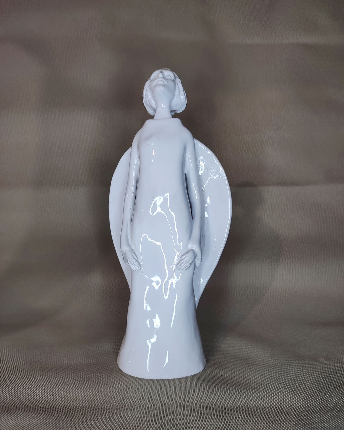 White angel - My, Лепка, With your own hands, Ceramics, Needlework with process, Handmade, Statuette, Angel, Video, Vertical video, Longpost